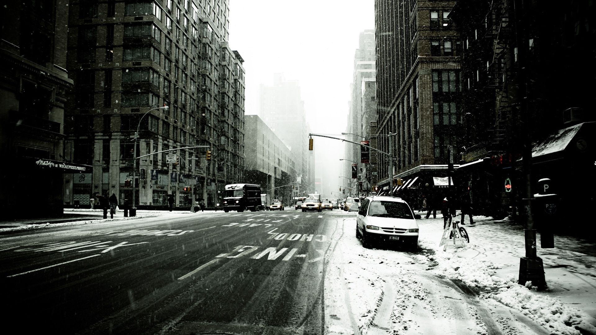 Wallpaper New York street in winter 1920x1200 HD Picture, Image