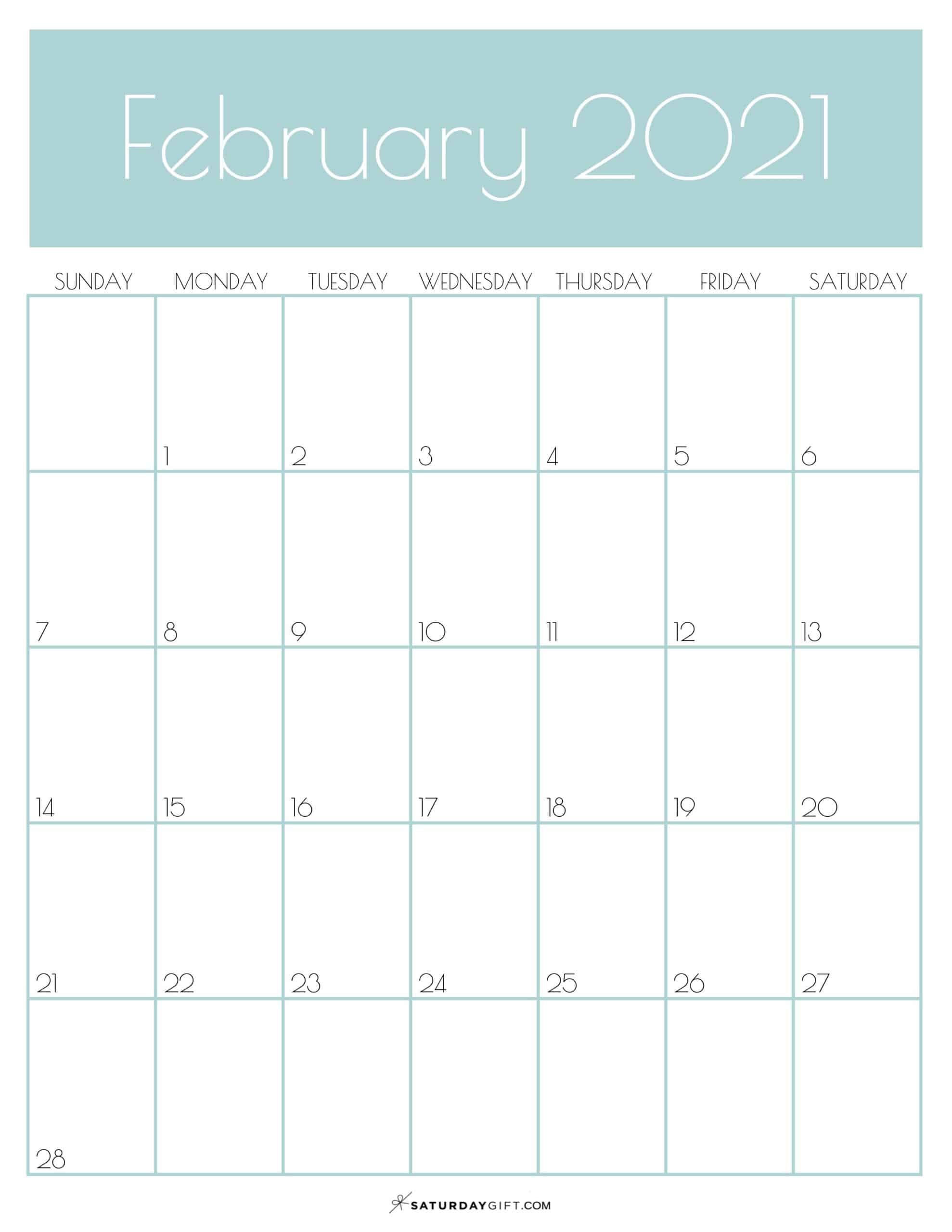 Cute (& Free!) Printable February 2021 Calendar. SaturdayGift in 2020 calendar, February calendar, Vertical calendar