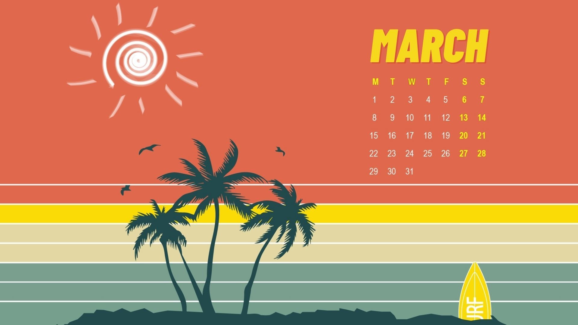 March 2021 Calendar HD Wallpaper Free Download