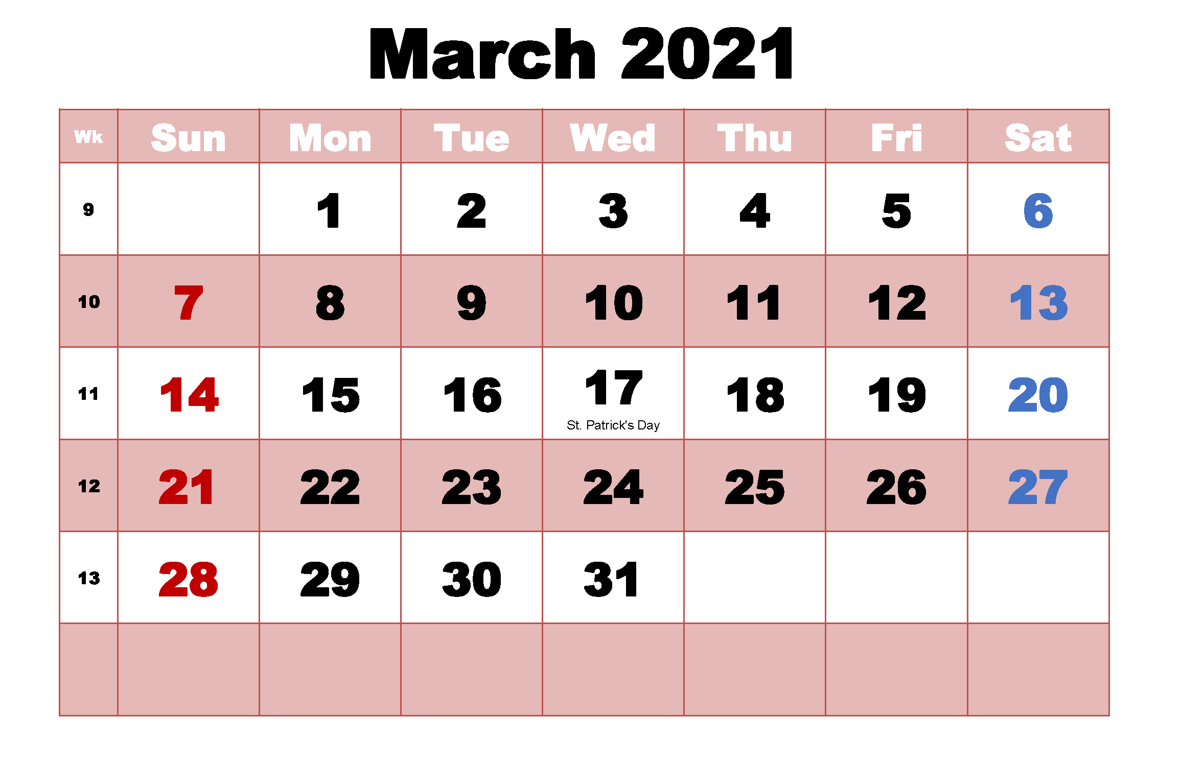 March 2021 Calendar Cute in 2020 calendar, Calendar , Personalised calendar