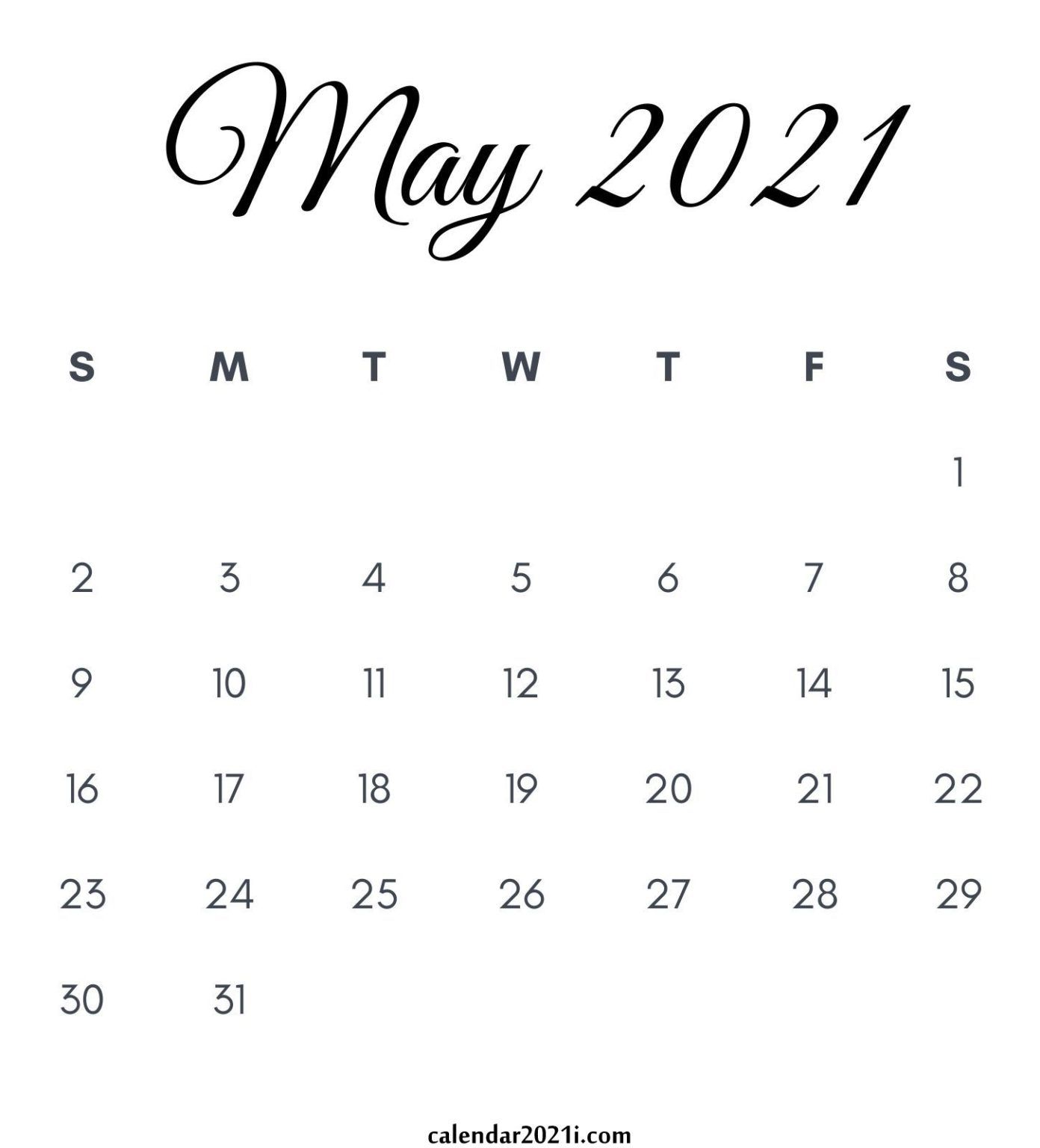 May 2021 Calendar Printable. Calendar printables, 2021 calendar, Calendar