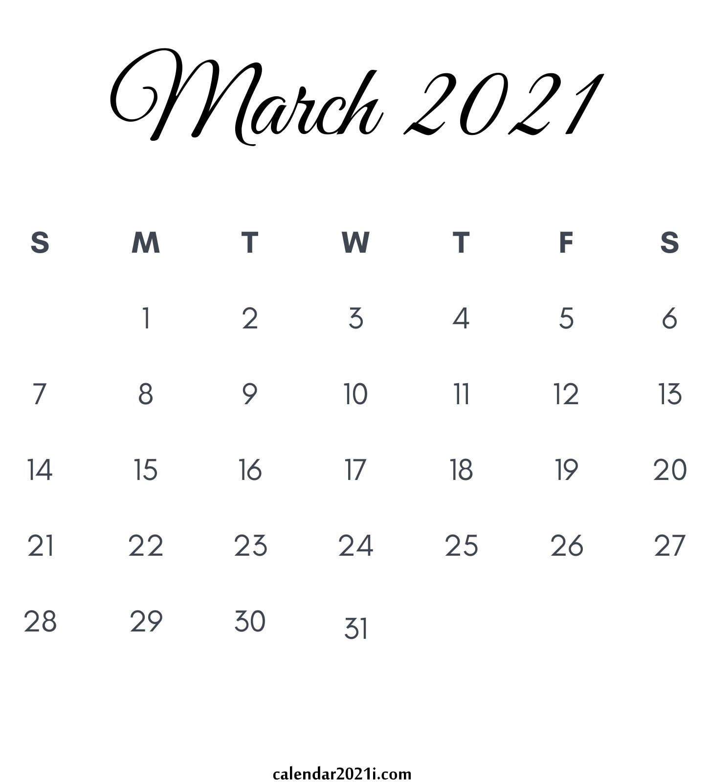March 2021 Calendar: Printable, Floral, Holidays, Wallpaper, Design & More