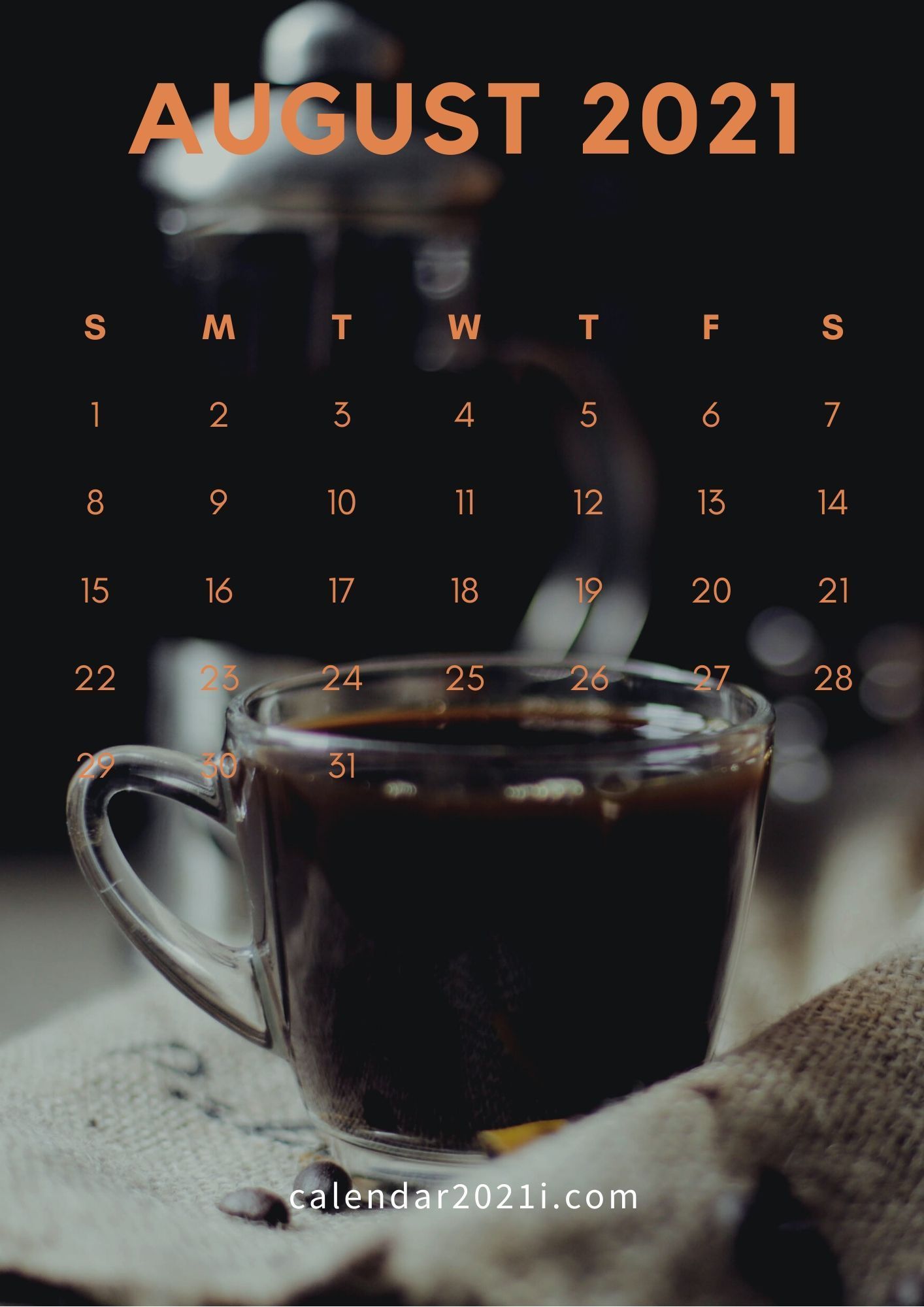 August 2021 Calendar iPhone Wallpapers in high definition in 2020