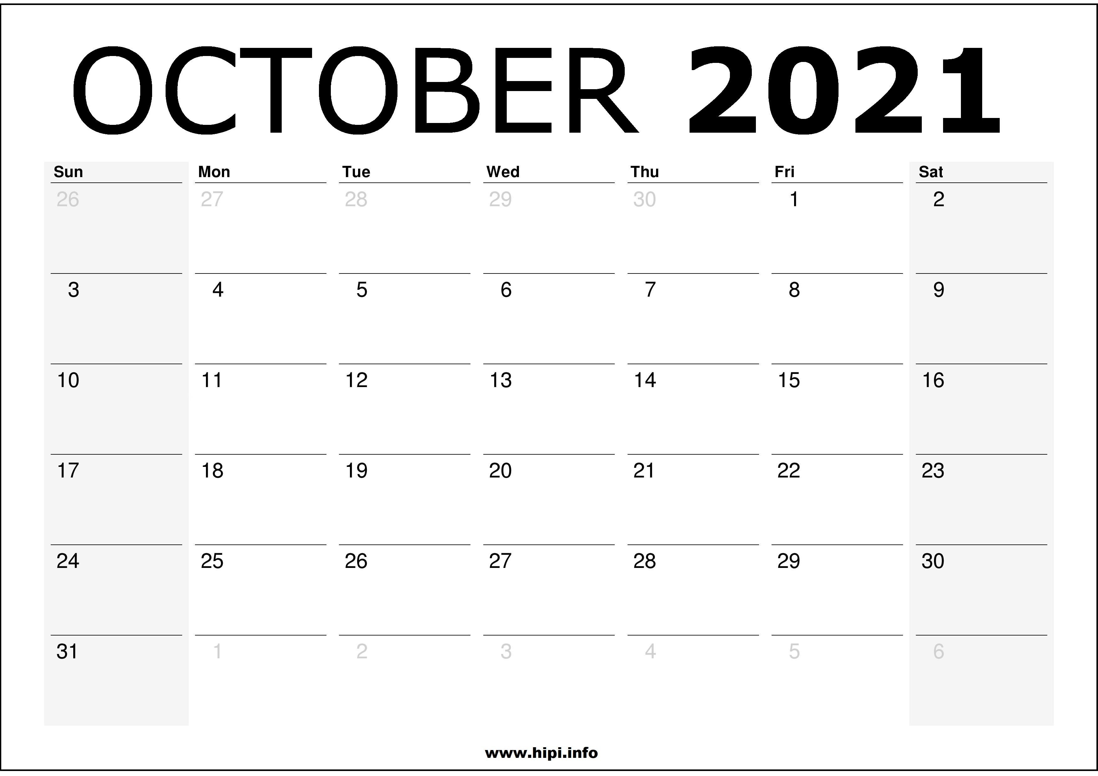 October 2021 Calendar Wallpapers Wallpaper Cave