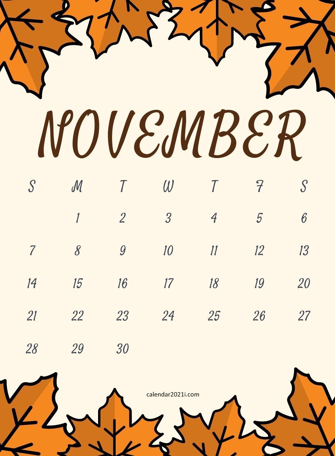 November 2021 Wall Calendar printable free download. Printable calendar , Monthly calendar printable, Free printable calendar