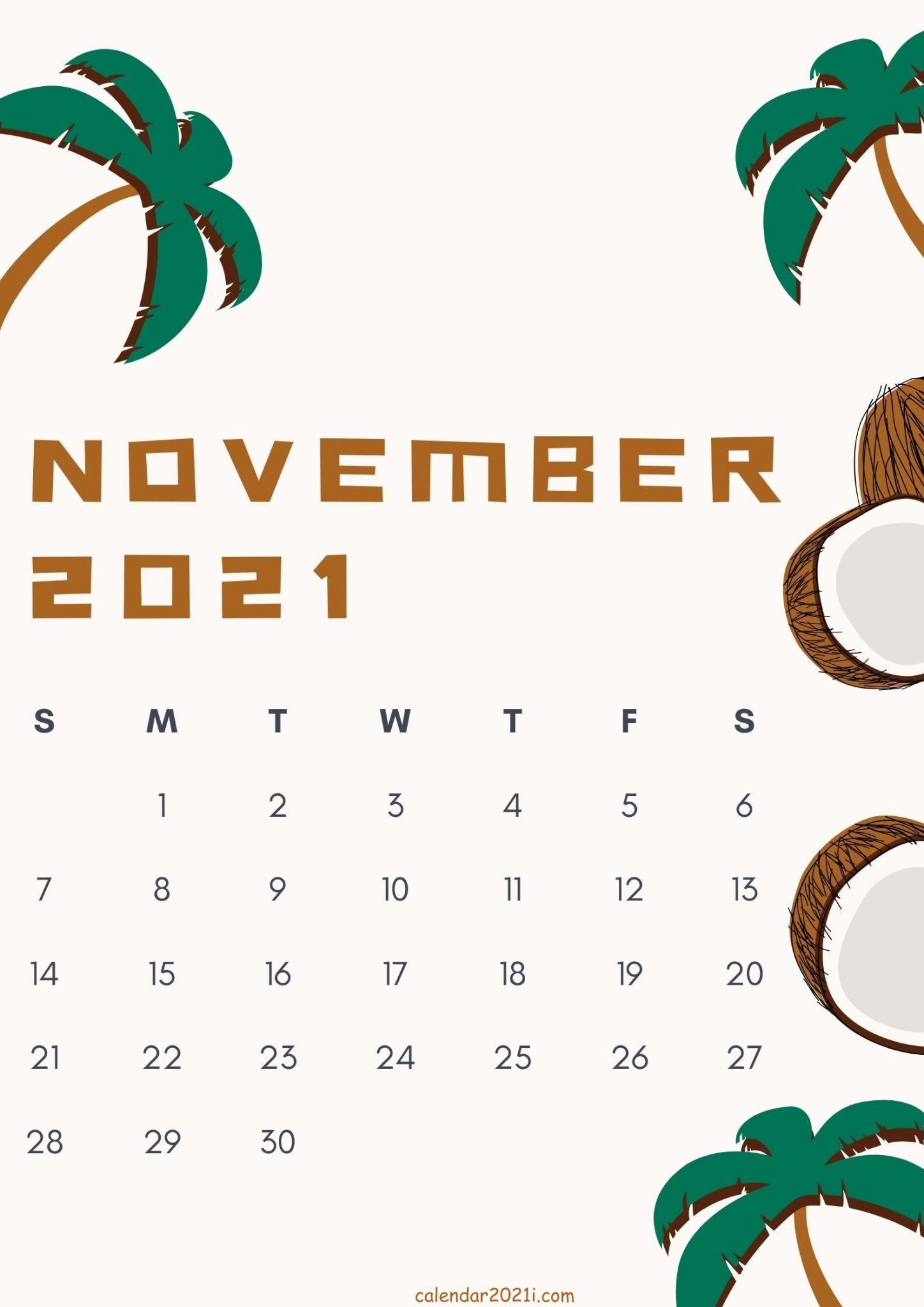 November 2021 Cute Calendar Design. Calendar design, Free printable calendar , Monthly