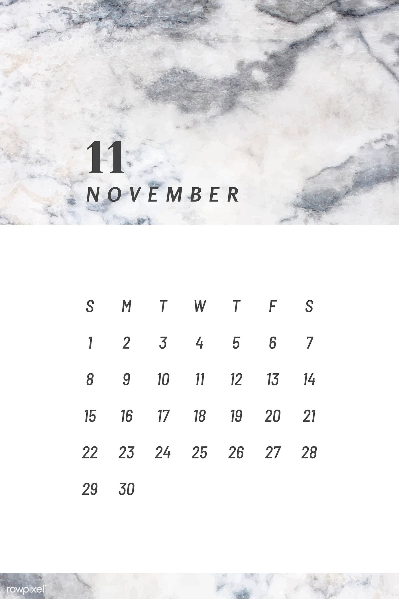 Download premium vector of Black and white November calendar 2020 vector. November calendar, Calendar wallpaper, Calendar 2020