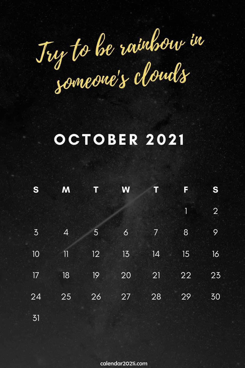 October 2021 Inspiring Calendar with Inspirational Quotes and Motivational Sayings. Monthly quotes, 2021 calendar, Monthly calendar