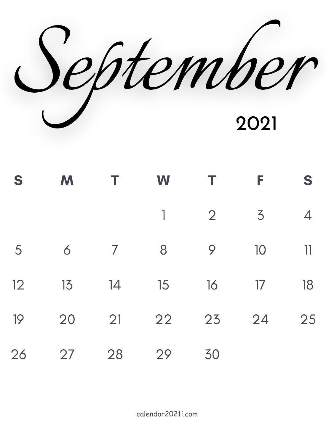 September 2021 kalender Daftar Hari