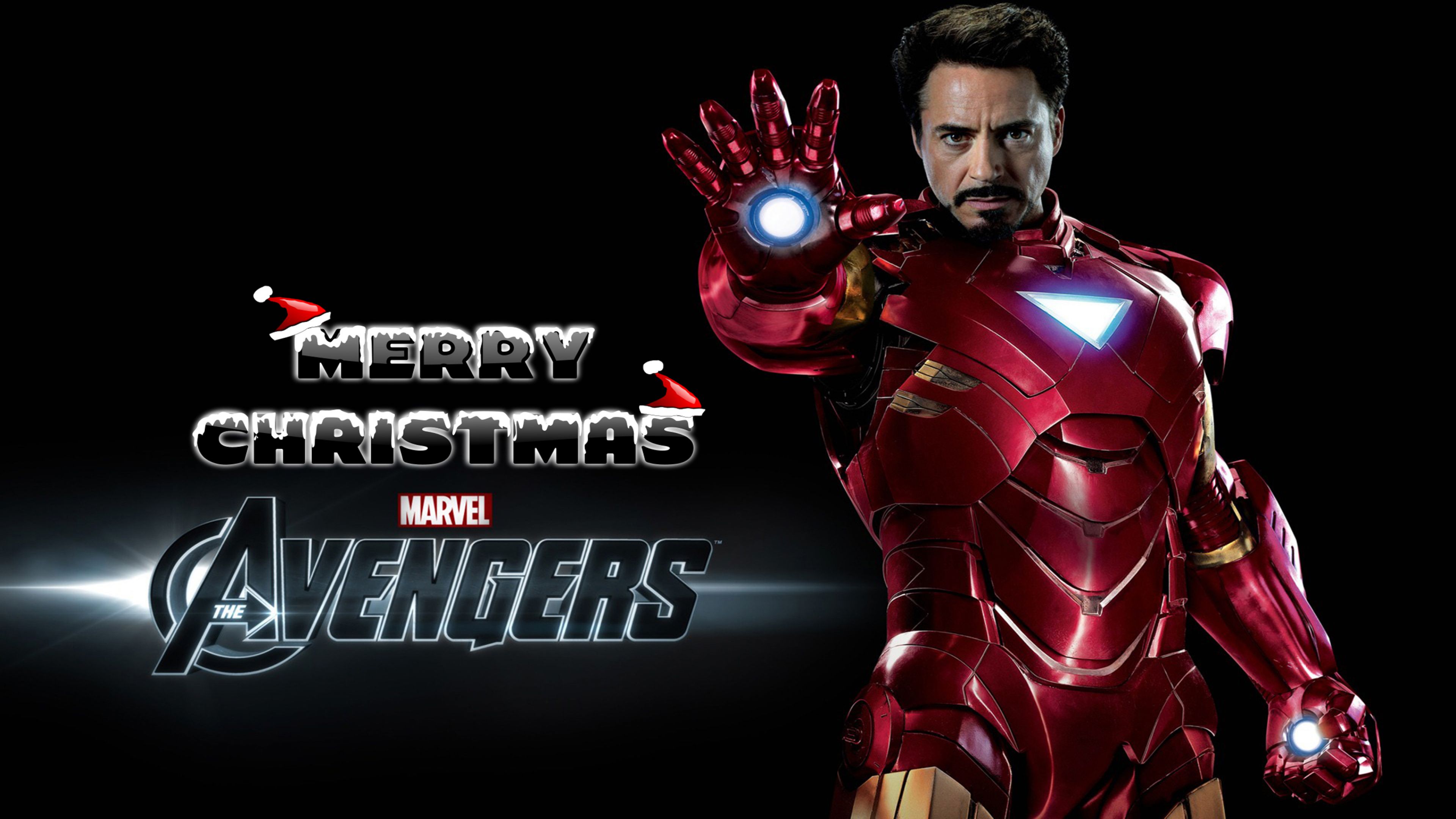 Happy Merry Christmas Wishes Super Hero Ironman Kids HD Wallpaper