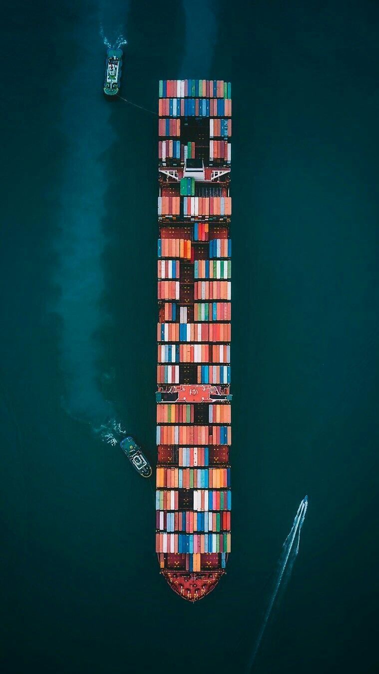 Container Ship Aerial View iPhone Wallpaper. Aerial photography drone, Drone photography, Photography wallpaper