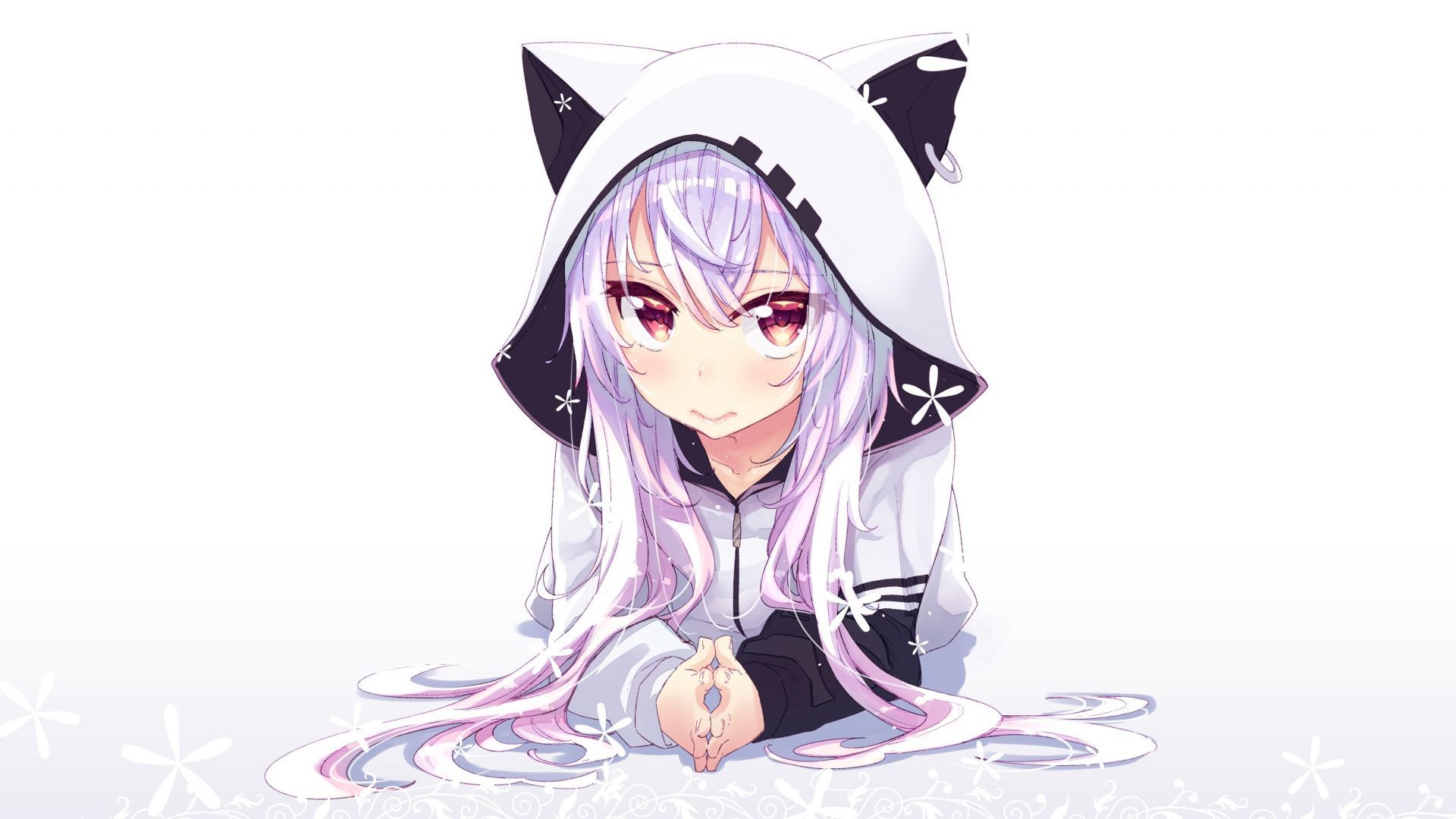 Desktop wallpapers azuma lim, anime girl, white hoodie, hd image, picture, background, 189d66