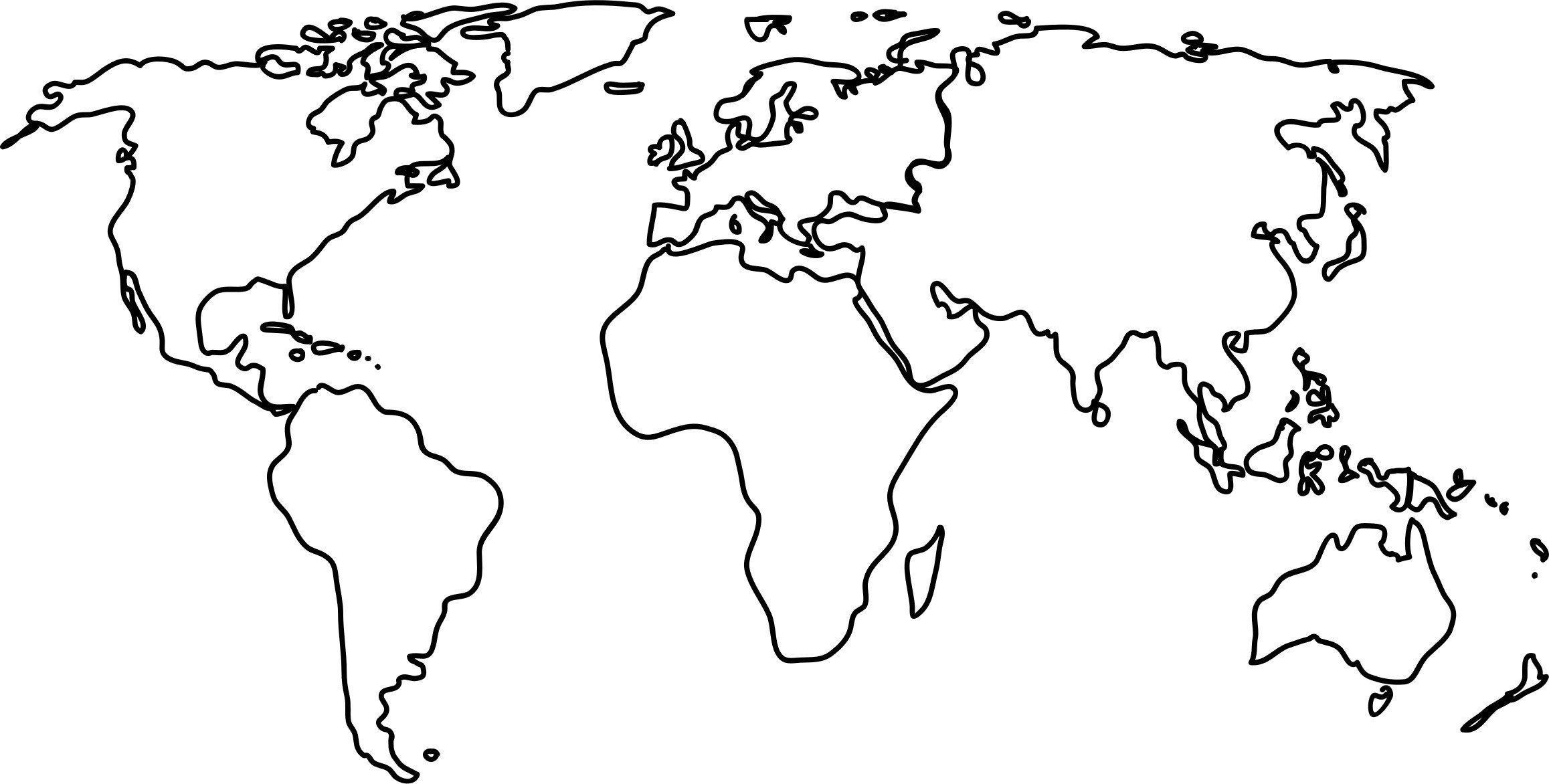 world map country outlines