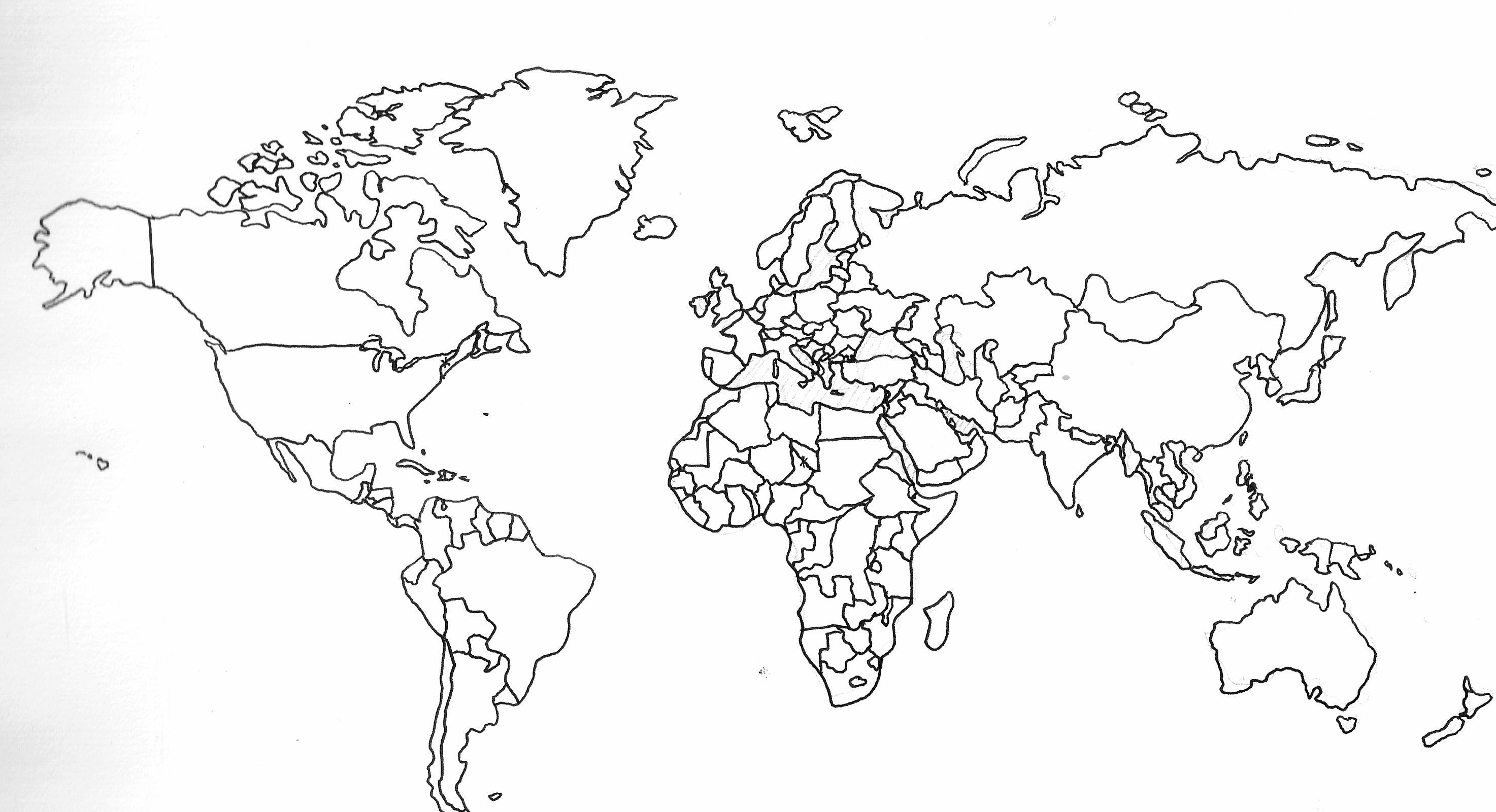 Outline Map Of World Wallpapers Wallpaper Cave