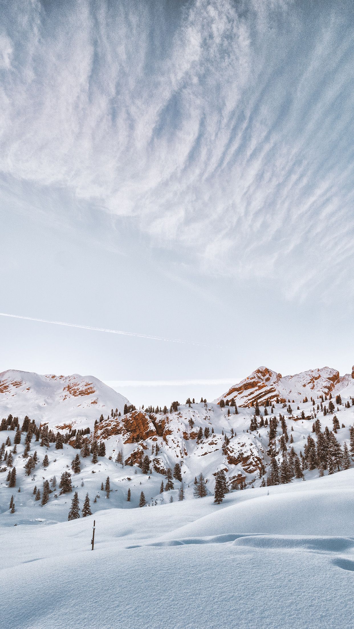 iPhone X wallpaper. snow winter tree sky cloud nature