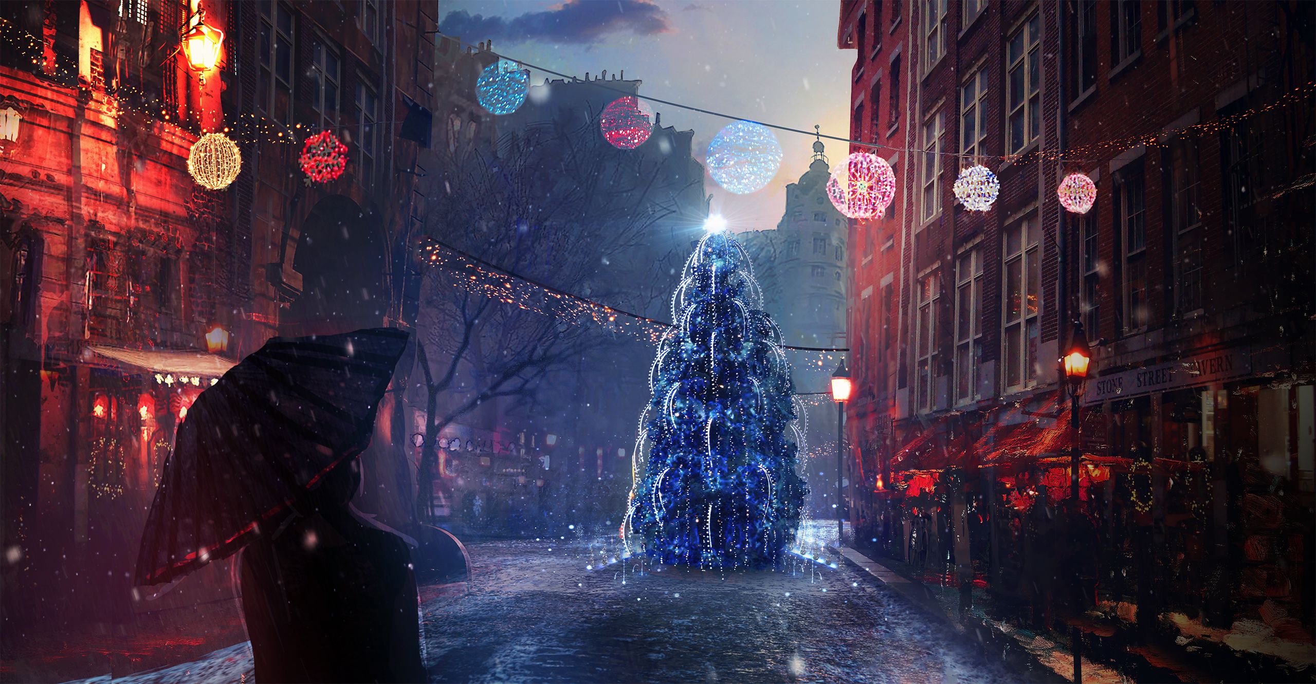 Xmas lights HD wallpaper, Background