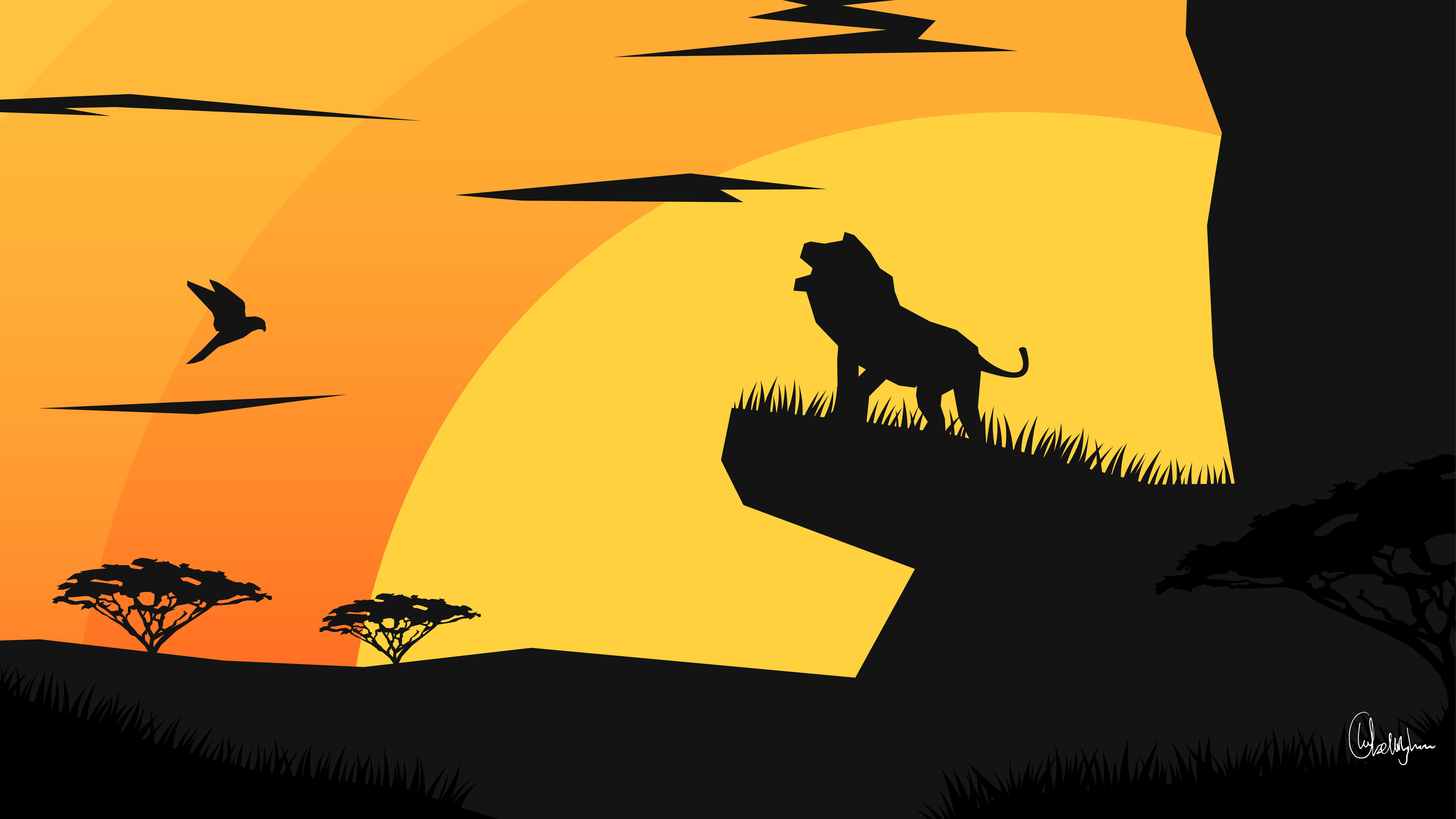 Lion King Sunset Wallpaper