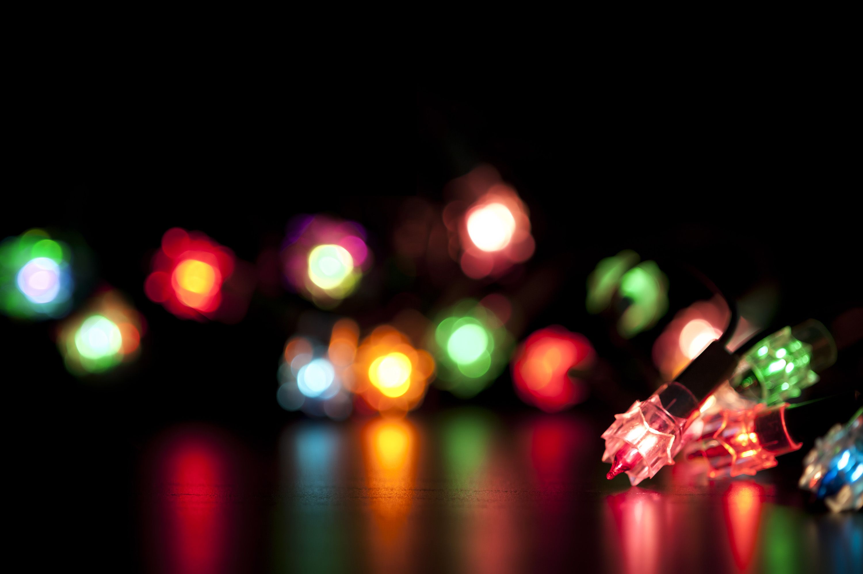 Photo of Colourful Christmas lights. Free christmas image