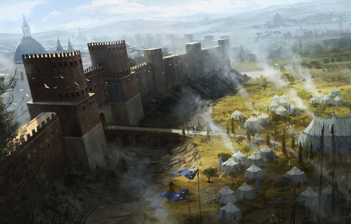 Wallpaper wall, fortress, camp, Assassin's Creed Identity, War of Cambrai image for desktop, section рендеринг