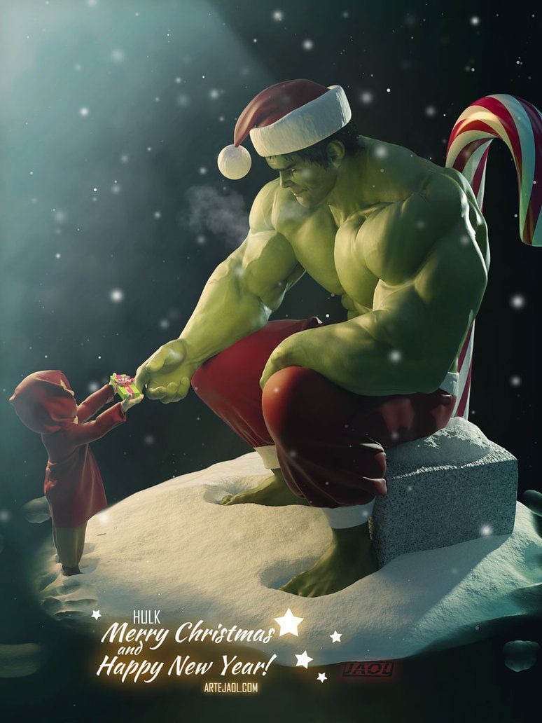 Hulk #Fan #Art. (Hulk on Christmas) By: Artejaol. (THE * 3 * STÅR * ÅWARD OF: AW YEAH, IT'S MAJOR ÅWESOMENESS!!!™)T. Hulk avengers, Hulk marvel, Incredible hulk