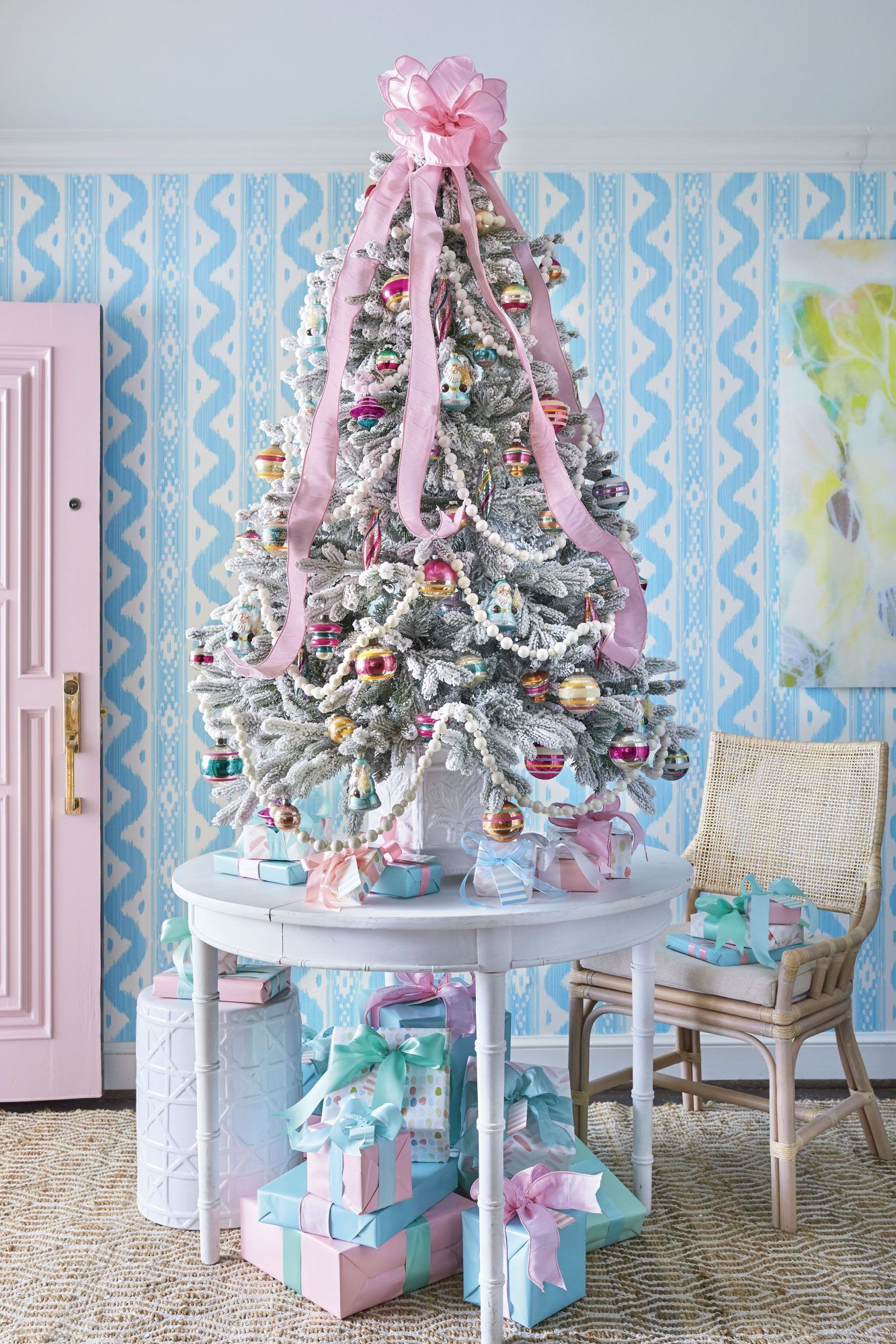 Blue And Pink Christmas Trees Wallpapers - Wallpaper Cave