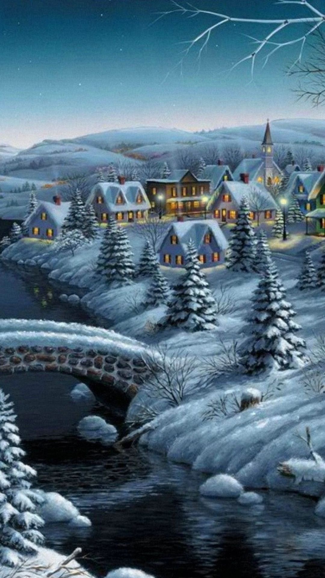 Winter Wallpaper for iPhone HD. Wallpaper iphone christmas, iPhone wallpaper winter, Christmas landscape