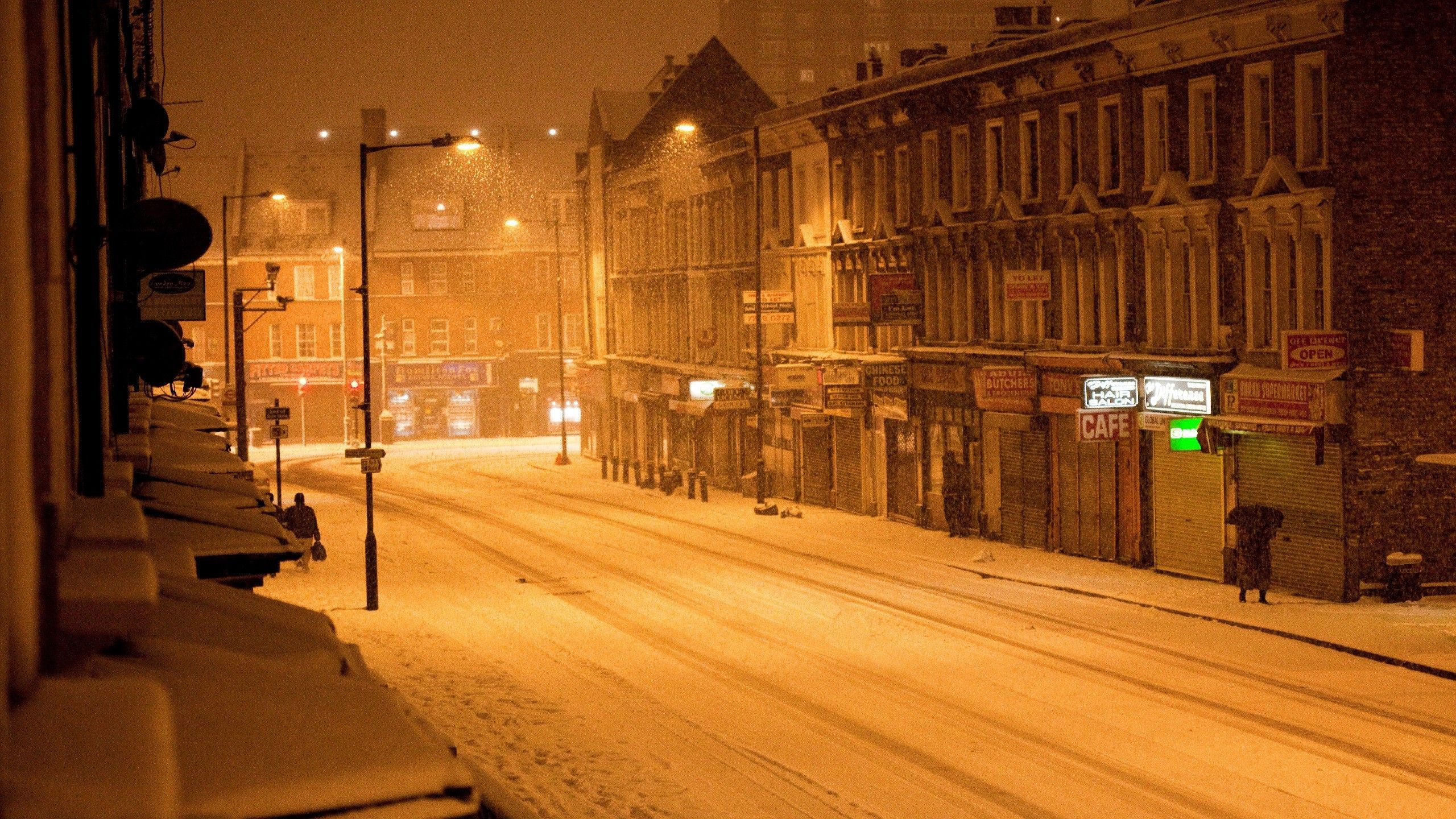 winter snow night London street / Wallbase.cc. American cities, Winter street, London night