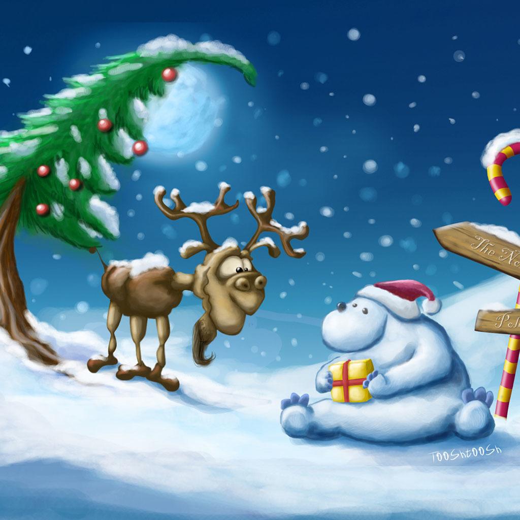 Cute Cartoon Christmas Wallpaper Free Cute Cartoon Christmas Background