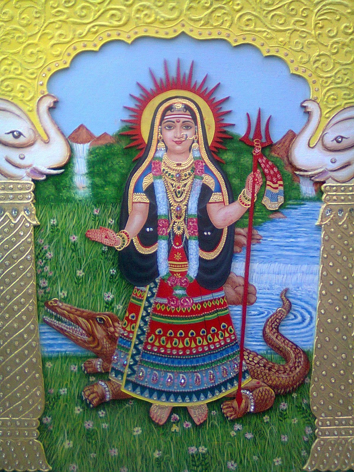 khodiyar maa. Canvas painting, Oil painting, Original oil painting
