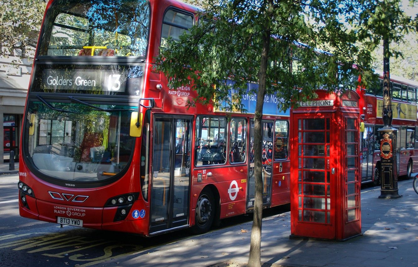 Wallpaper red, city, the city, street, view, England, London, panorama, bus, red, architecture, london, photography, UK, photo, phone booth image for desktop, section город