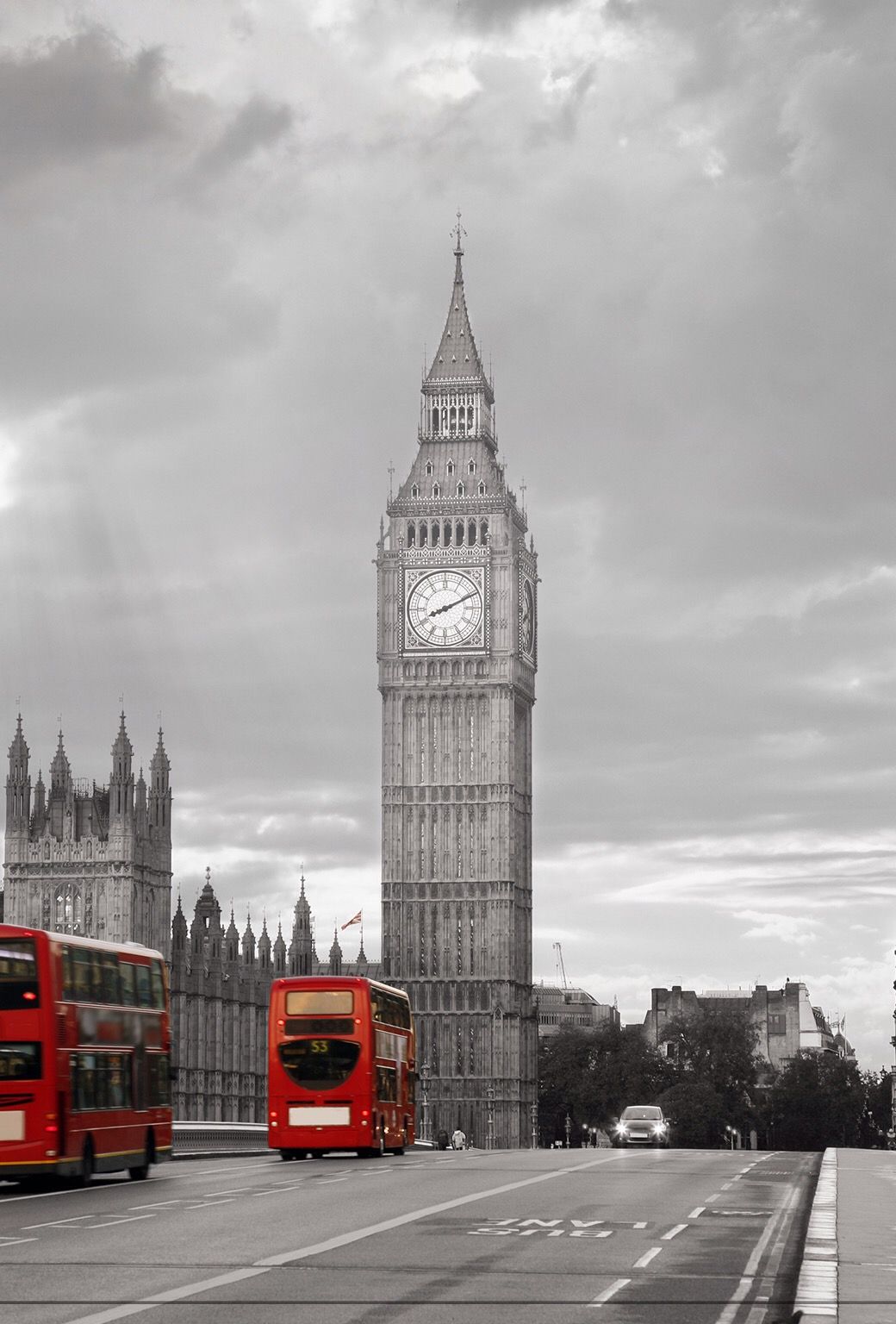 ↑↑TAP AND GET THE FREE APP! City Unicolor London Big Ben Gray Red Bus Stylish Cool HD iPhone 6 Wallpaper. London wallpaper, Big ben, London