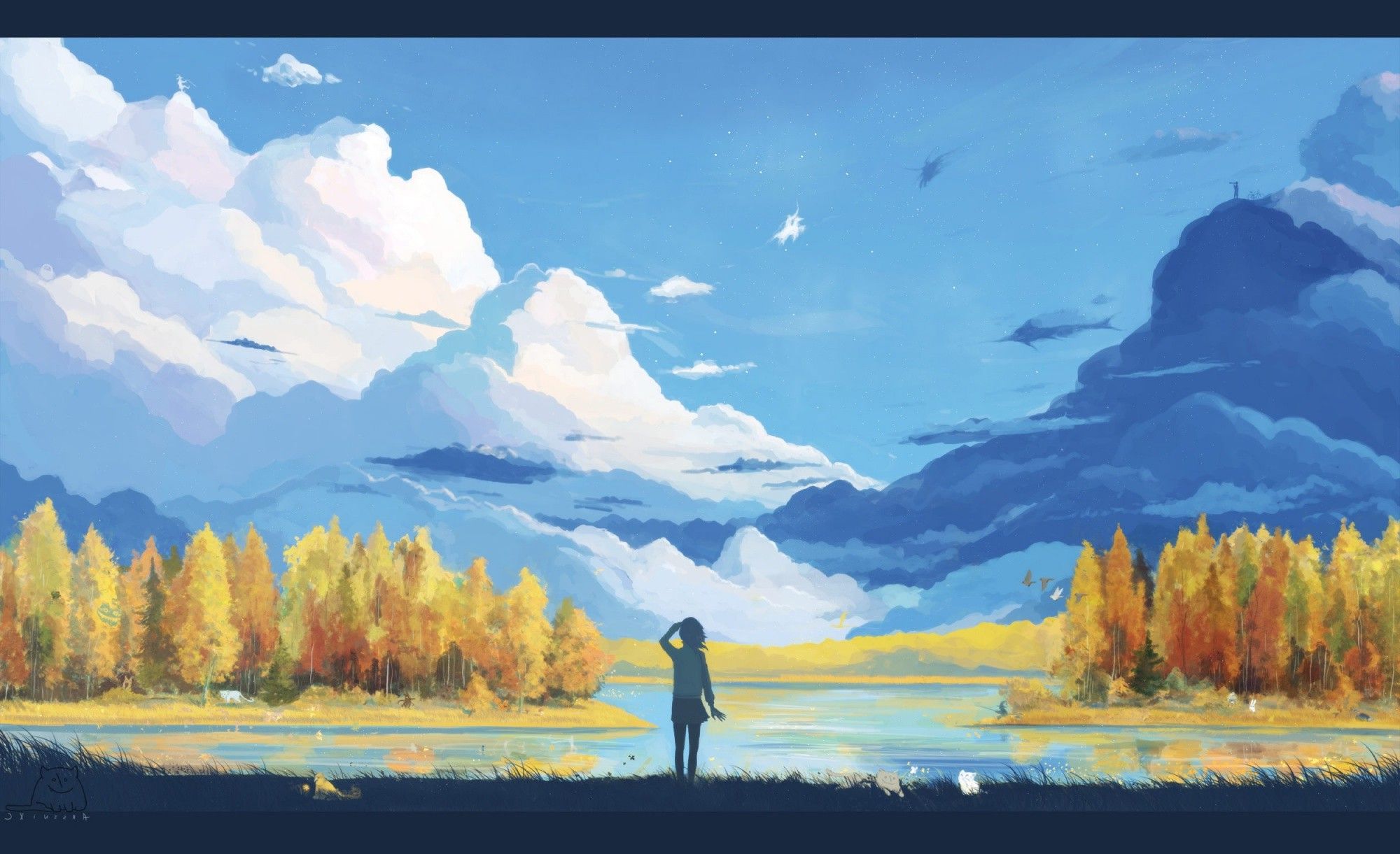 anime, Landscape, Nature, Fantasy Art, Minimalism Wallpaper HD / Desktop and Mobile Background