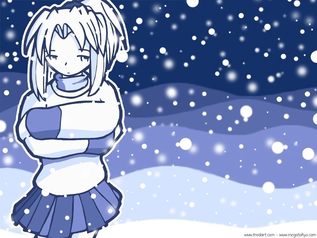 Megatokyo Wallpaper: Kimiko in the Snow