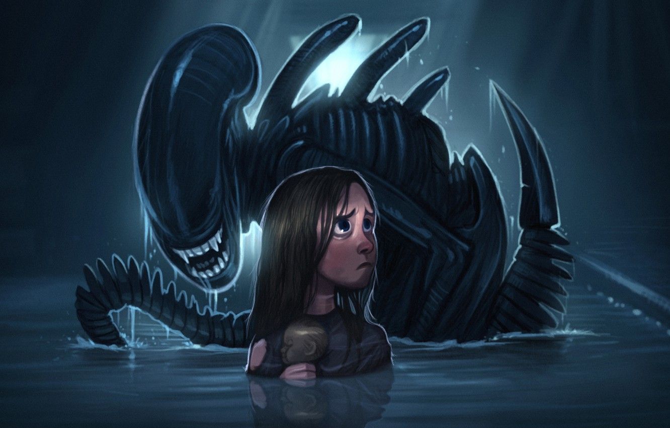 Wallpaper water, toy, Others, girl, aliens, xenomorph, James Cameron image for desktop, section фантастика