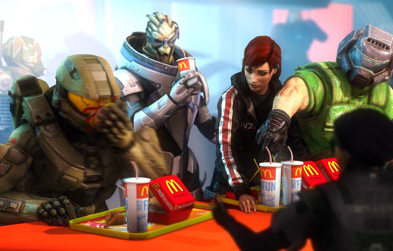 Photo Wallpaper Girl, Rendering, Alien, Helmet, Armor, And Halo Crossover