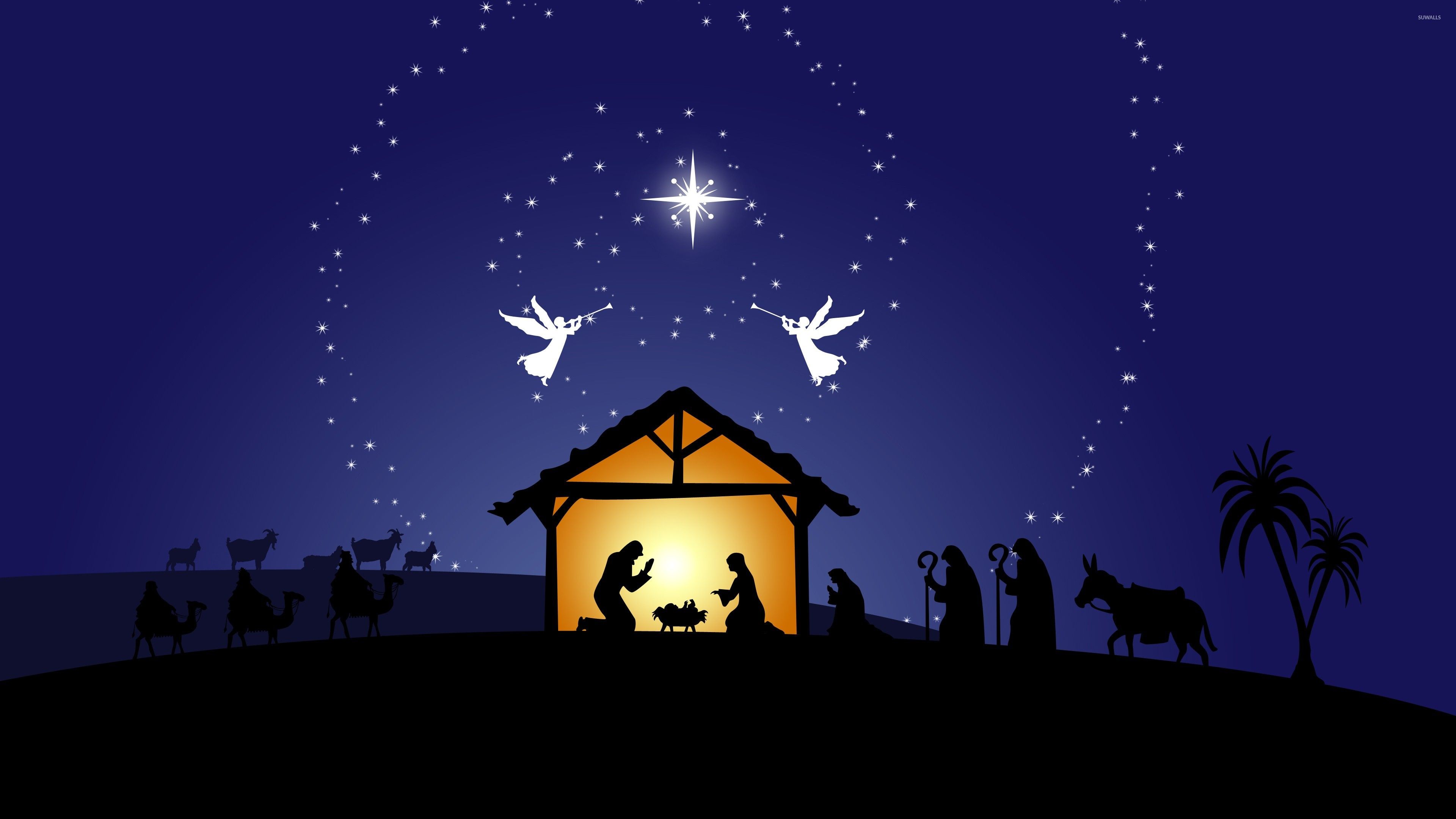 Nativity of Jesus Three Kings Christmas 4K Wallpaper iPhone HD Phone 5620h