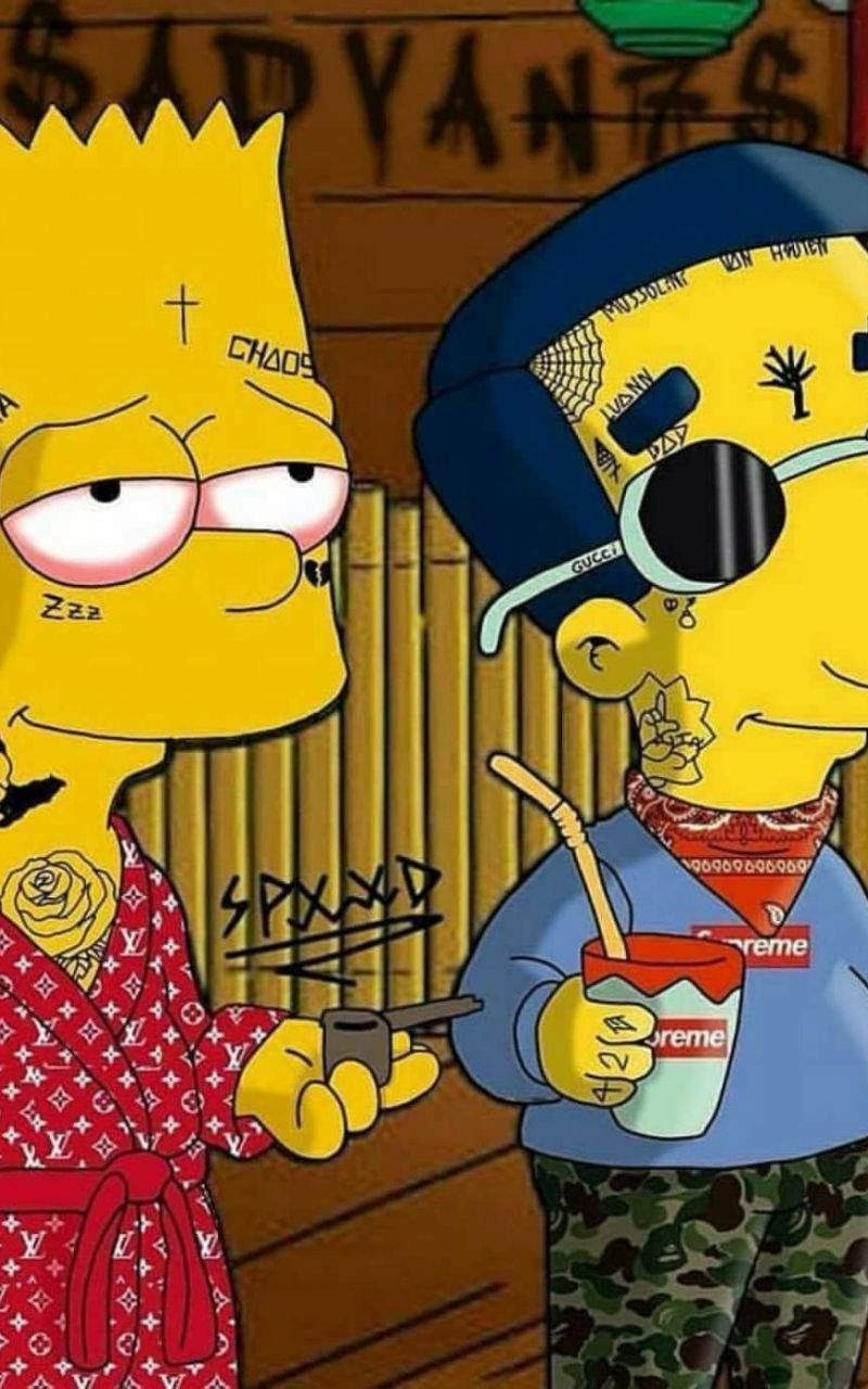 Download Bart Simpson Swag Supreme Wallpaper