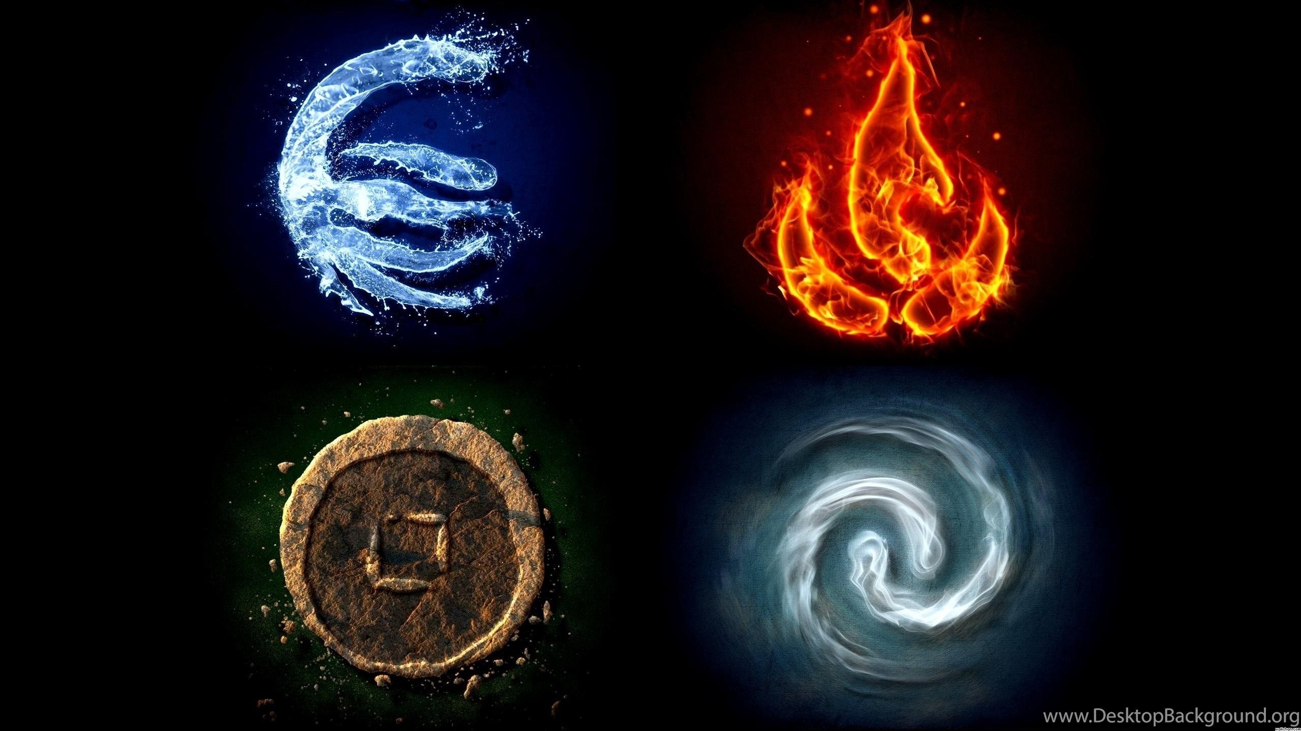 Yin Yang Fire Water Desktop Background
