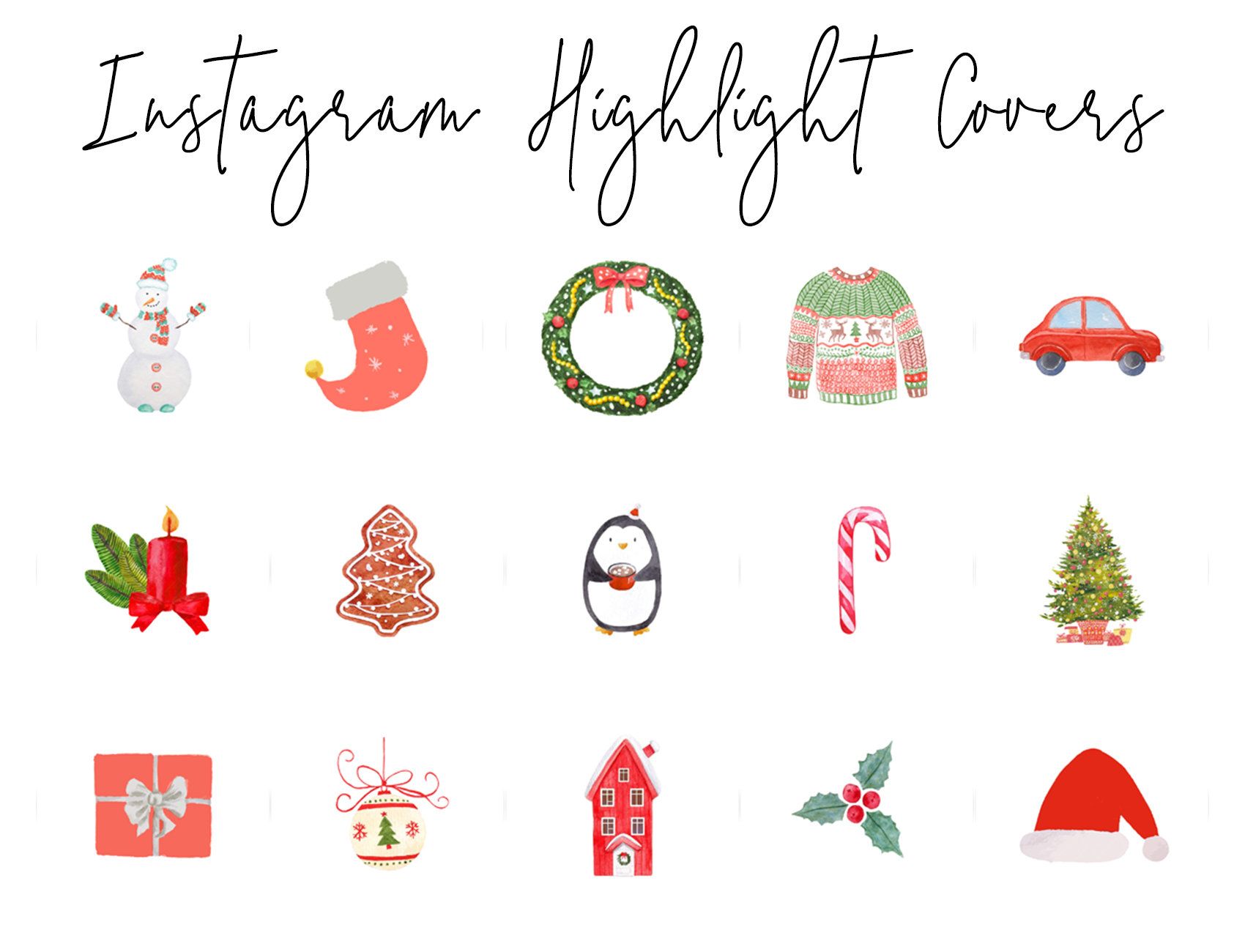 Instagram Story Highlight Icon iOS 14 App Icon 16. Etsy. Christmas apps, Blog branding kit, Christmas watercolor