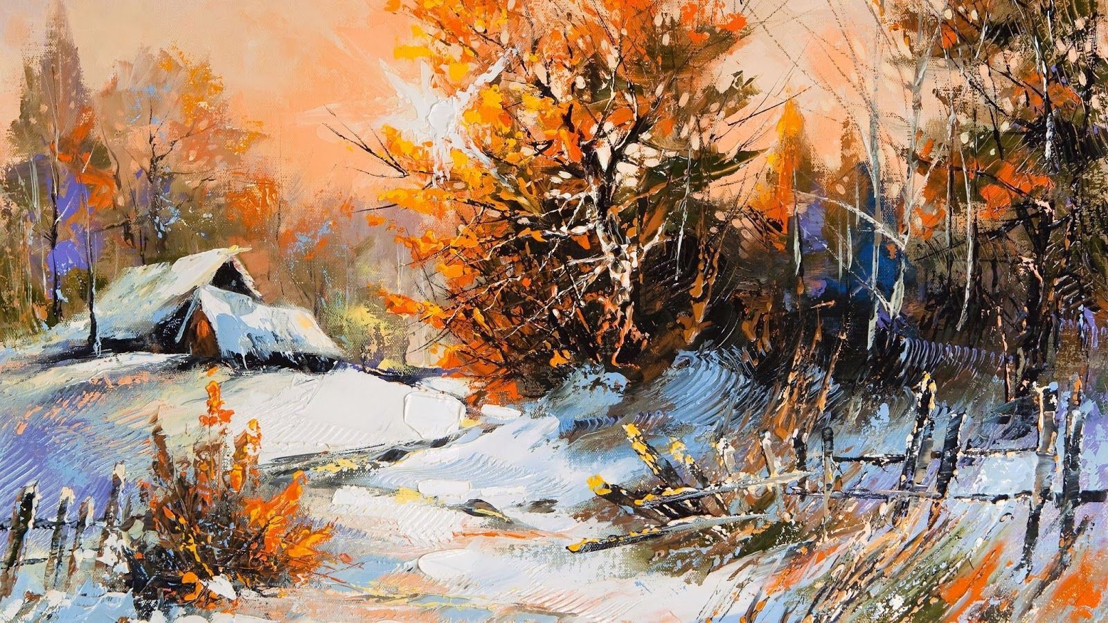 Wild Winter Wallpaper. Desktop Wallpaper and Background. Winter painting, Painting, Tree painting