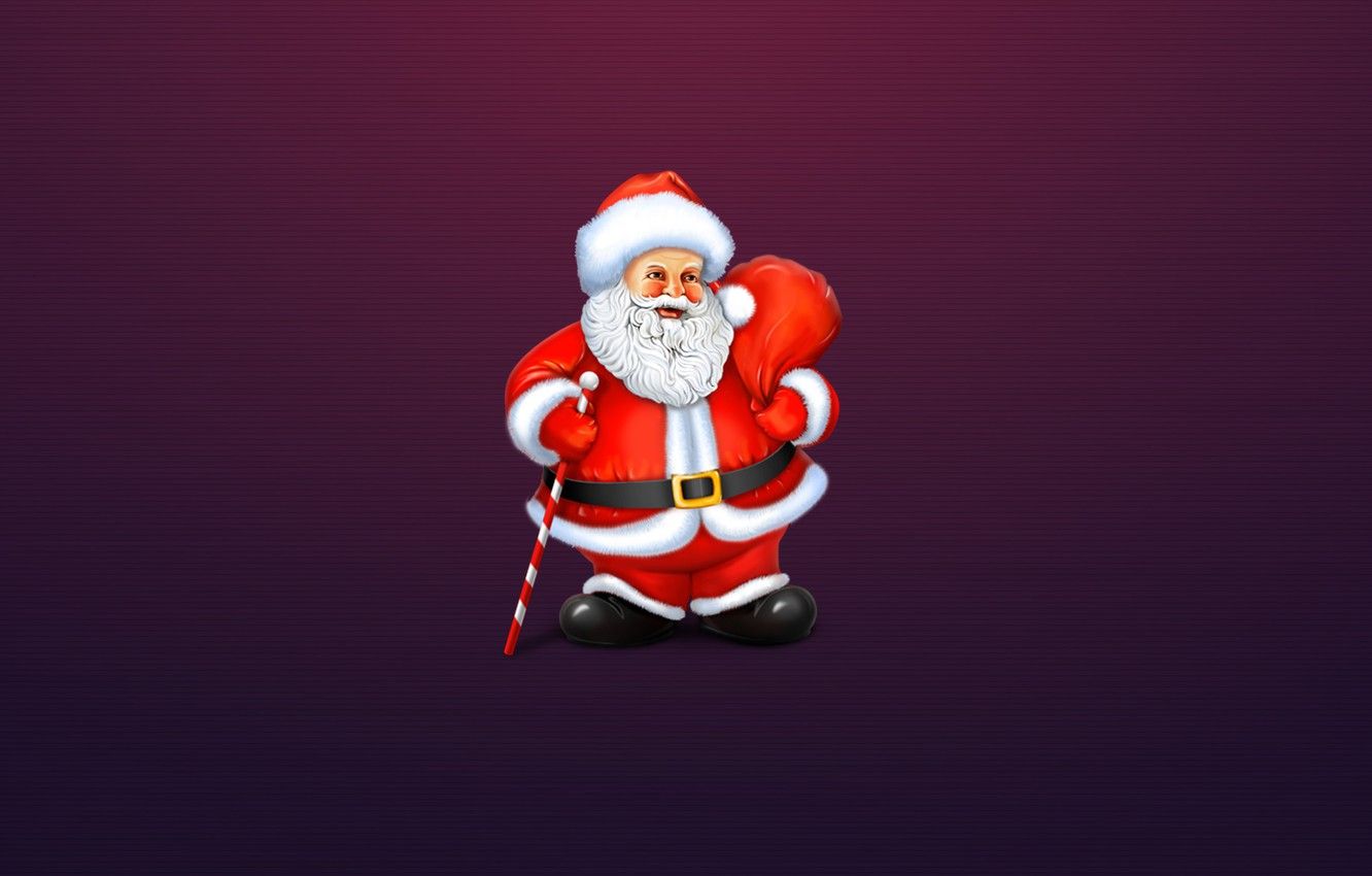 Wallpaper Minimalism, Christmas, Background, New year, Santa, Holiday, Santa Claus, Klaus, Santa Claus, Grandpa, Santa Claus image for desktop, section новый год