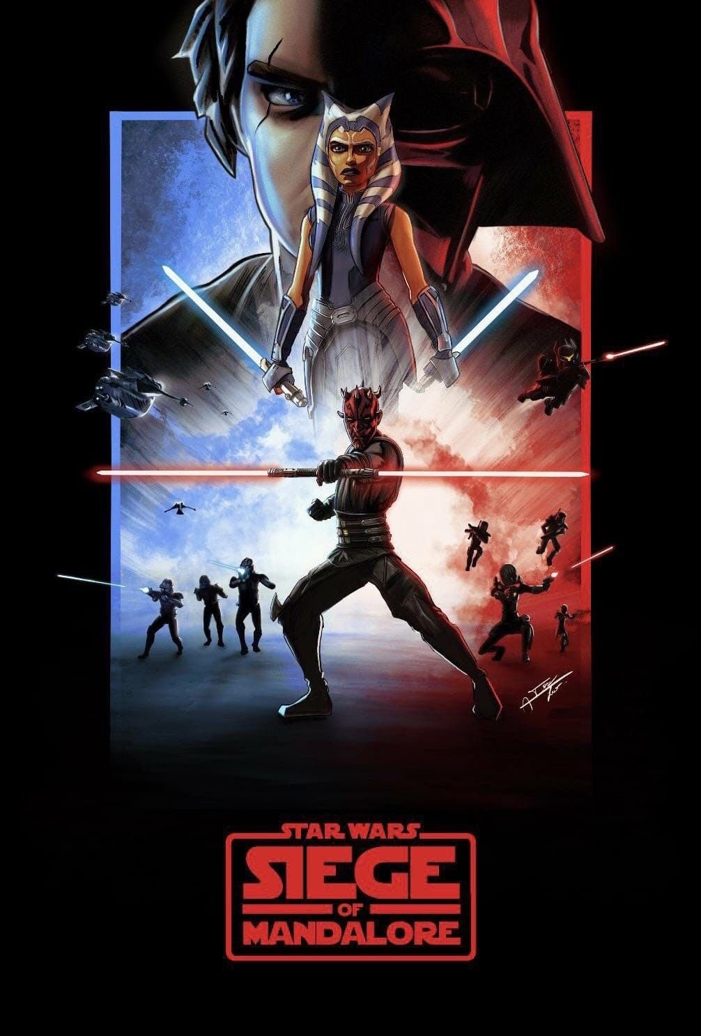 Siege of Mandalore / poster, season 7. Star wars painting, Star wars poster, Star wars geek