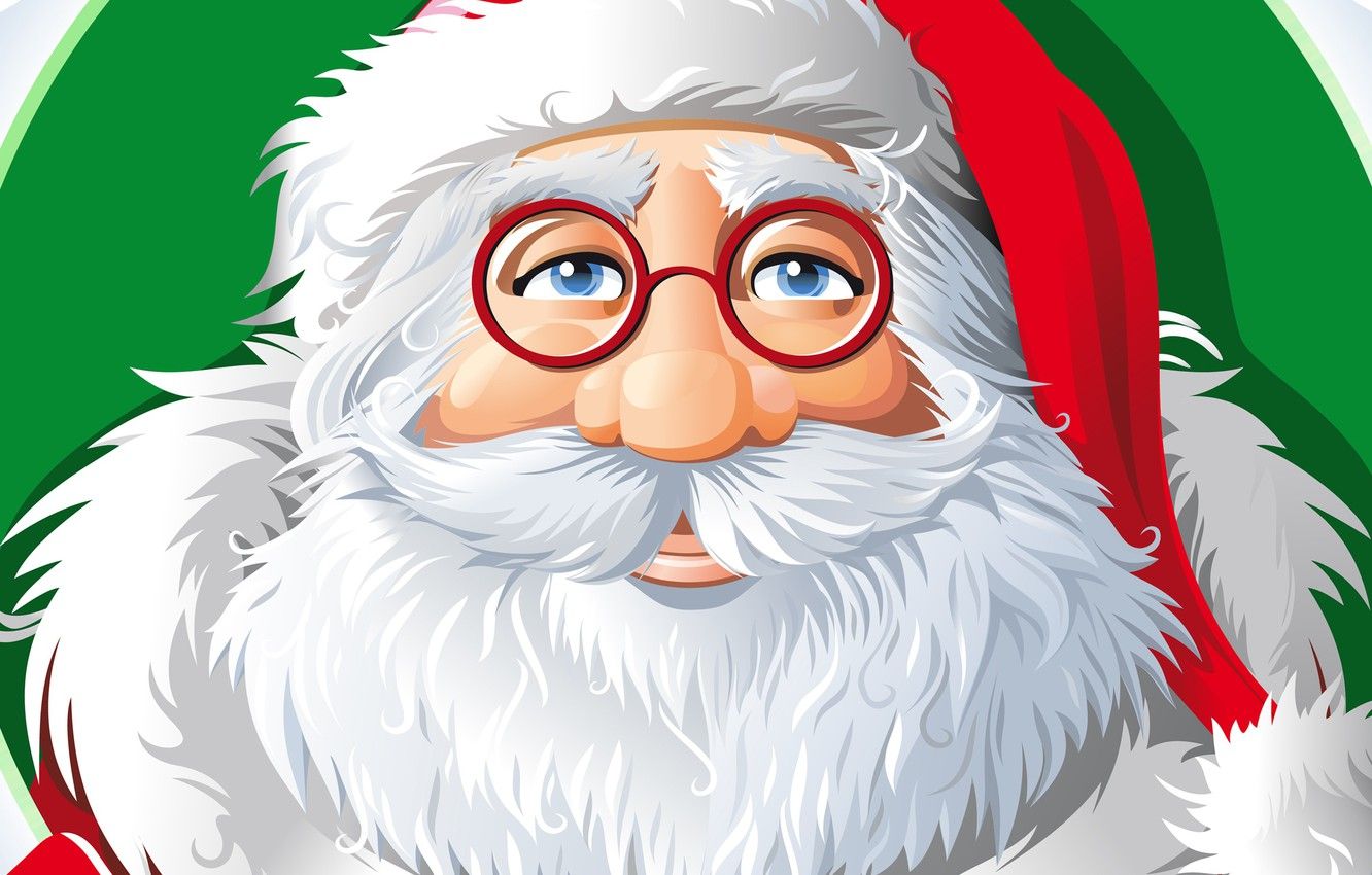 Wallpaper Glasses, Christmas, Costume, Eyes, Background, New year, Santa, Holiday, Santa Claus, Klaus, Santa Claus, Grandpa, Grandfather, Santa Claus image for desktop, section новый год