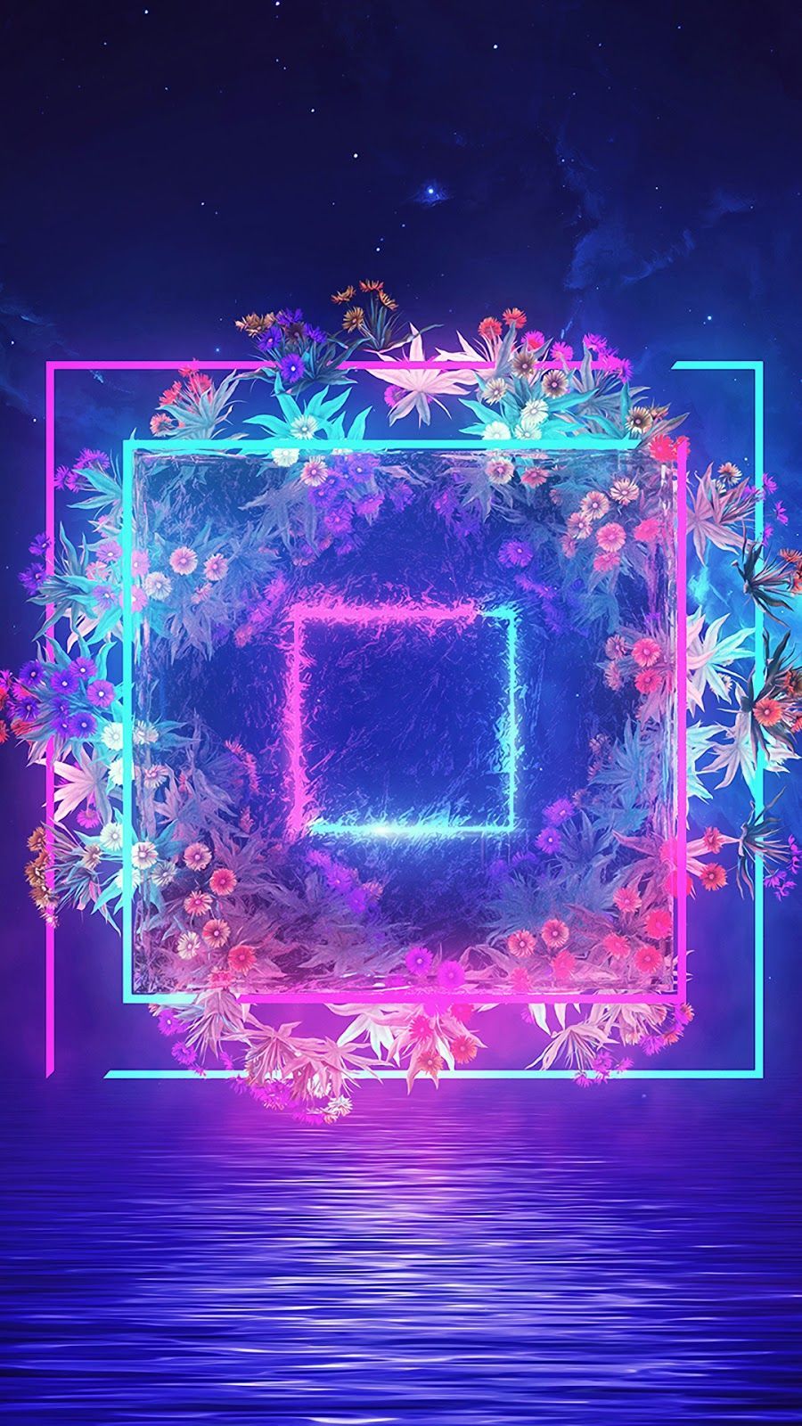 Vaporwave flowers #wallpaper #iphone #android #background #followme. Vaporwave wallpaper, Neon wallpaper, Neon flowers