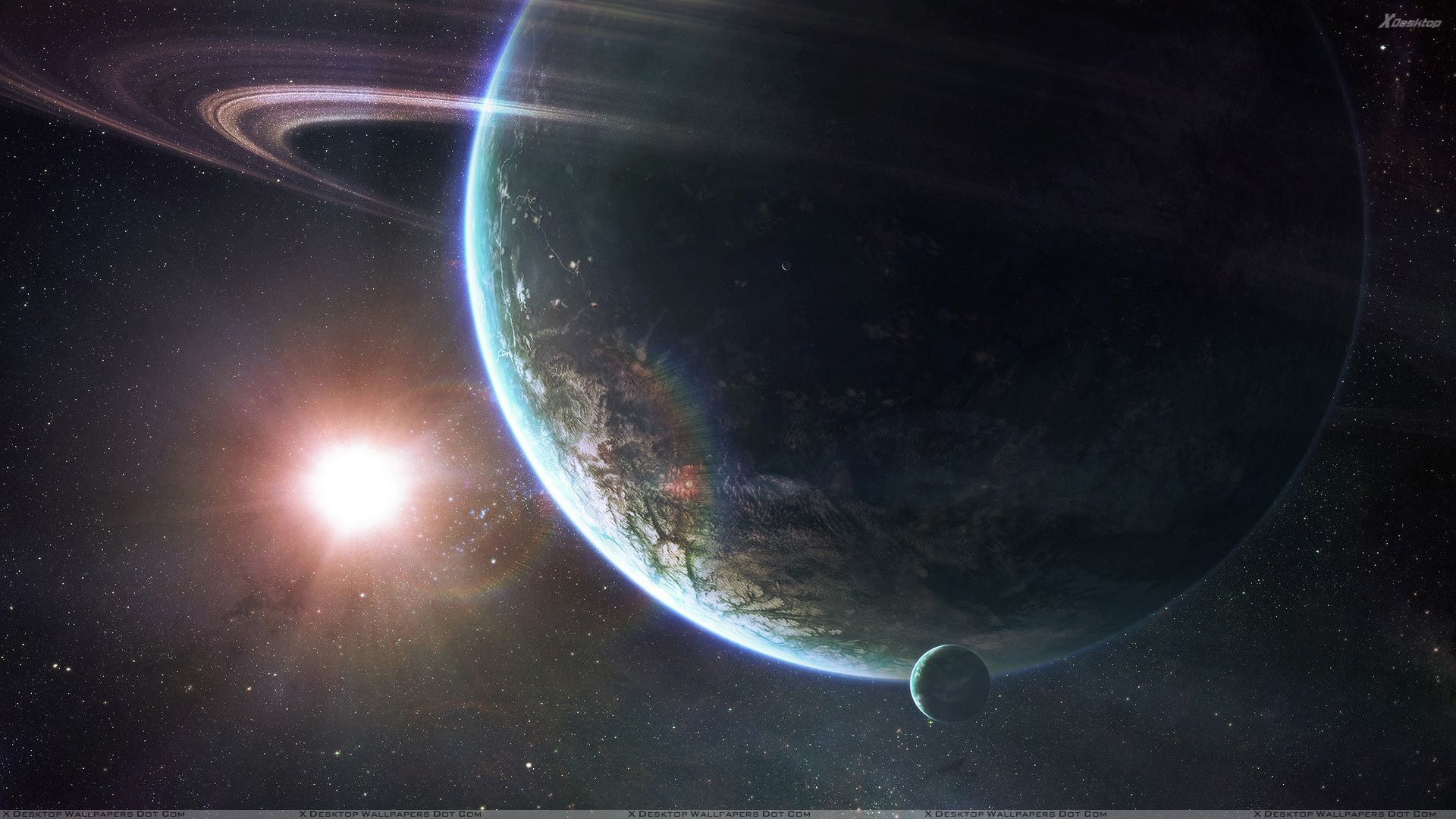 Sun And Planet Closeup Wallpaper