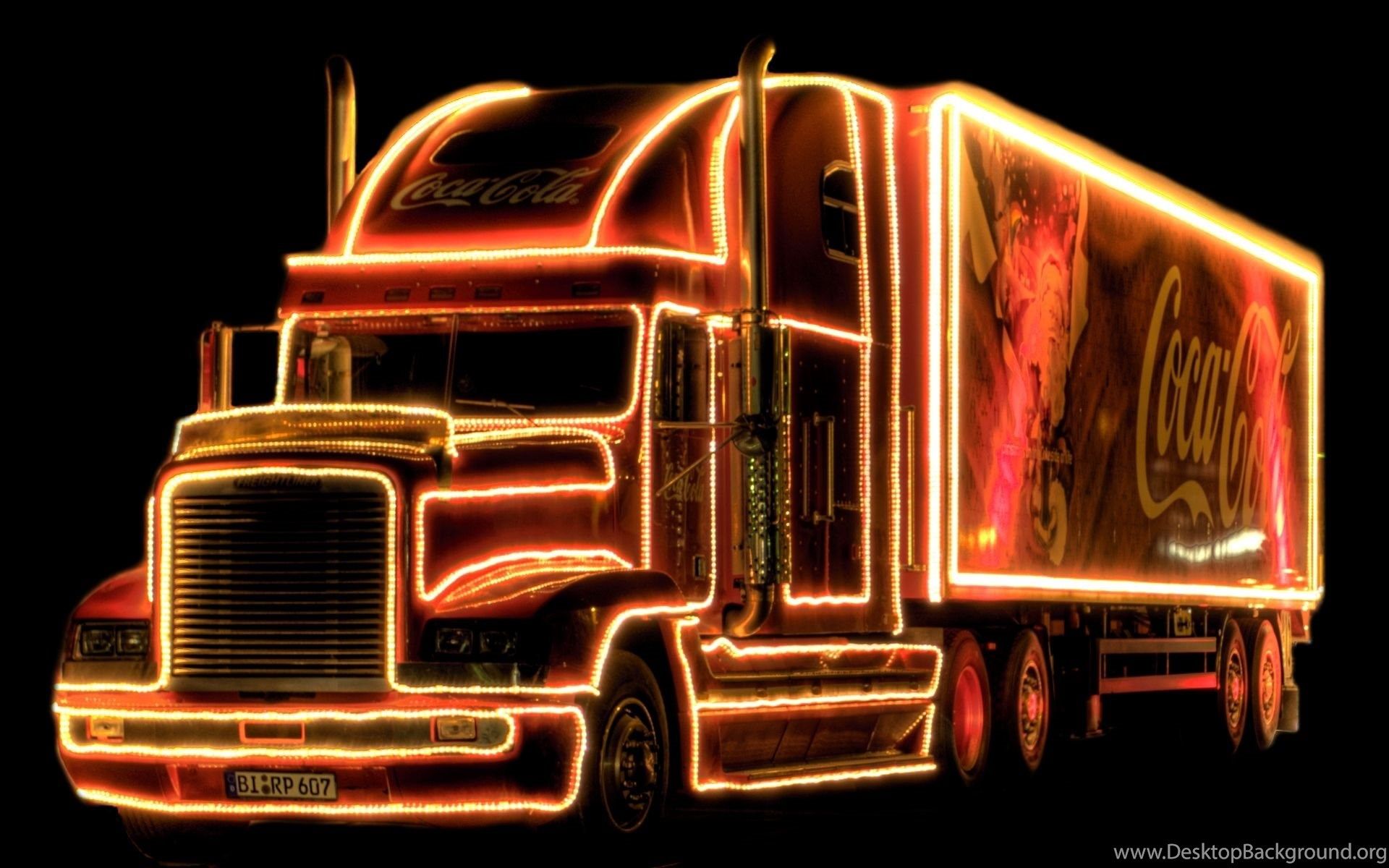 Coca Cola Christmas Truck, Cute, Dark, 1920x1200 HD Wallpaper And. Desktop Background