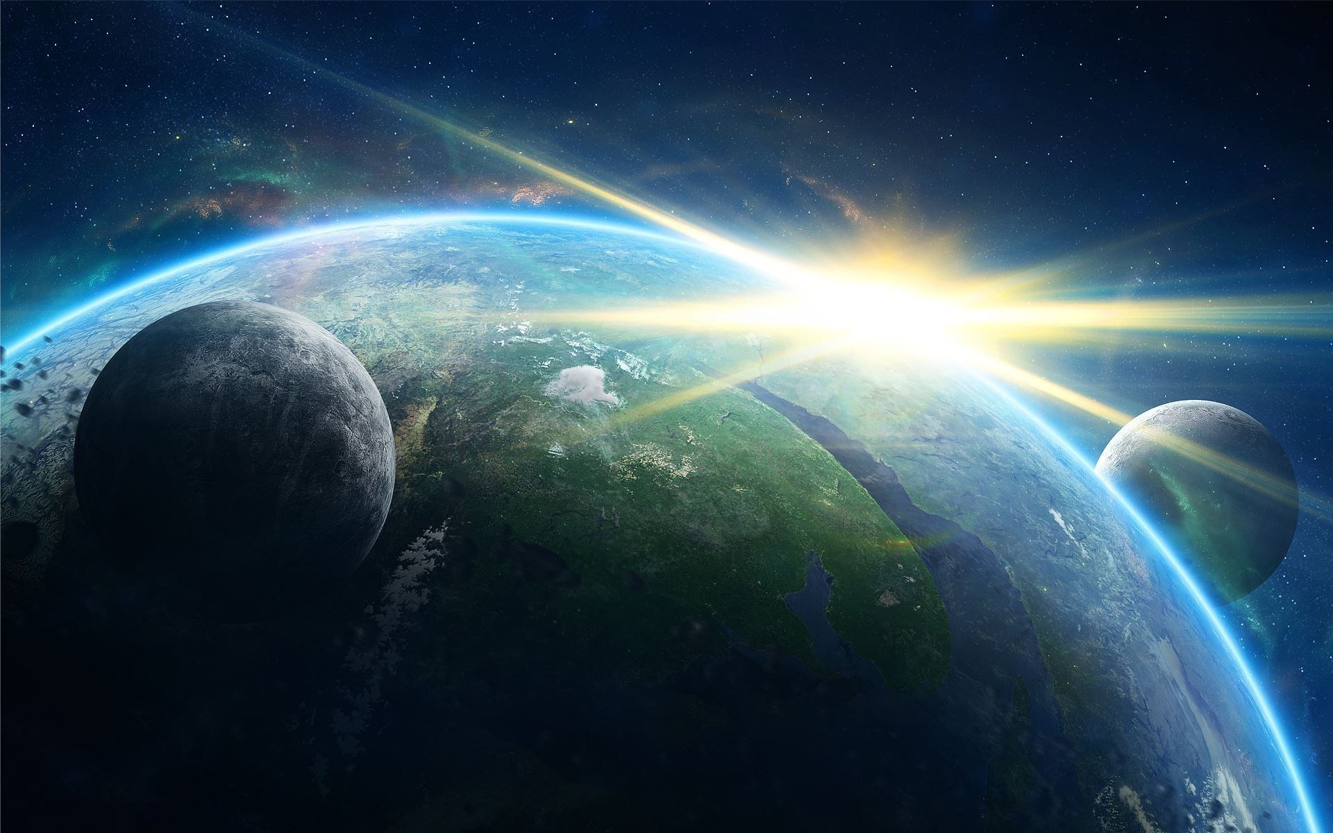 Universe And The Planet Wallpaper