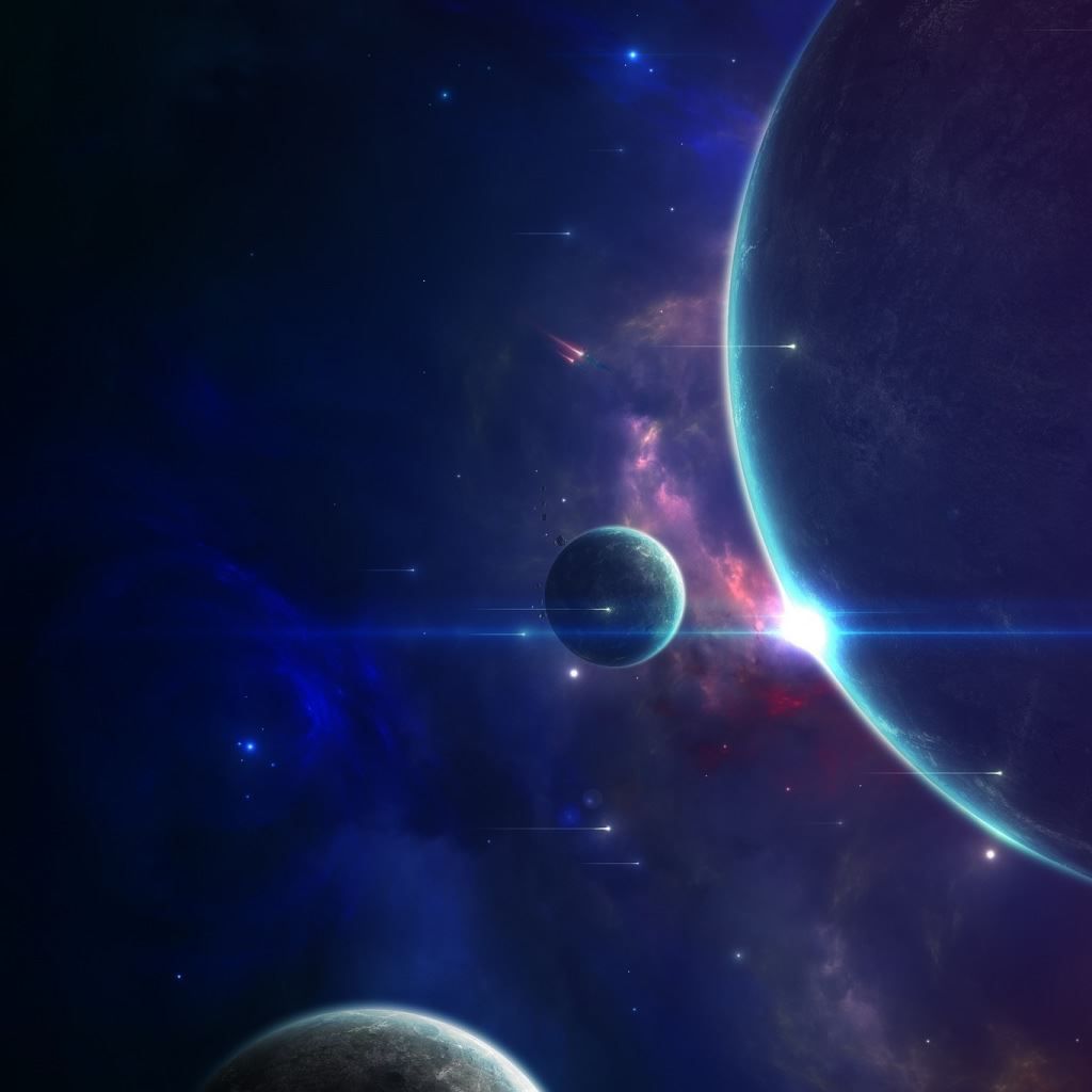 Close Planets Art iPad Wallpaper Free Download