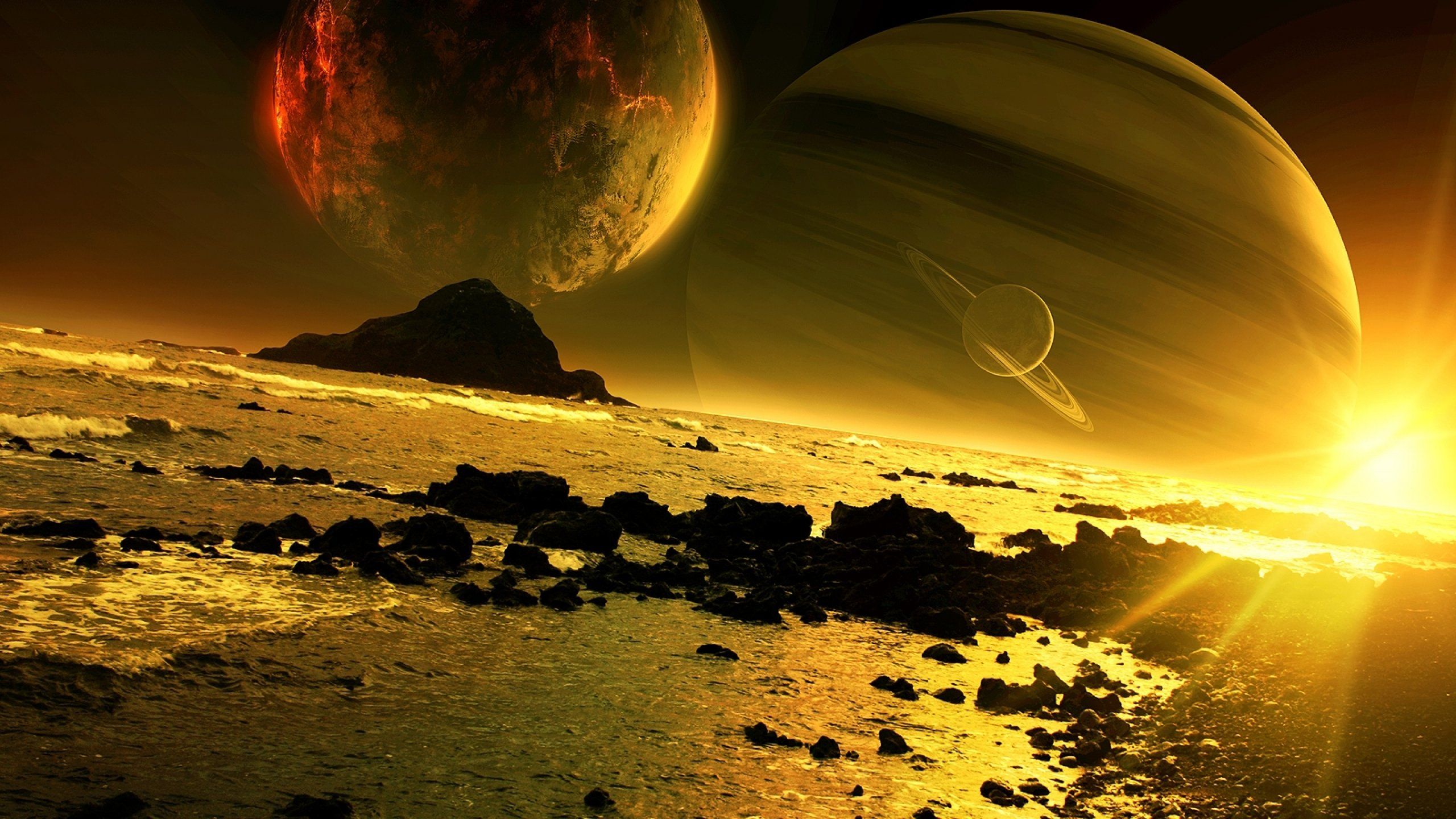 Planetscape Sci Fi Planet Landscape Space Art Artwork Wallpaperx1440