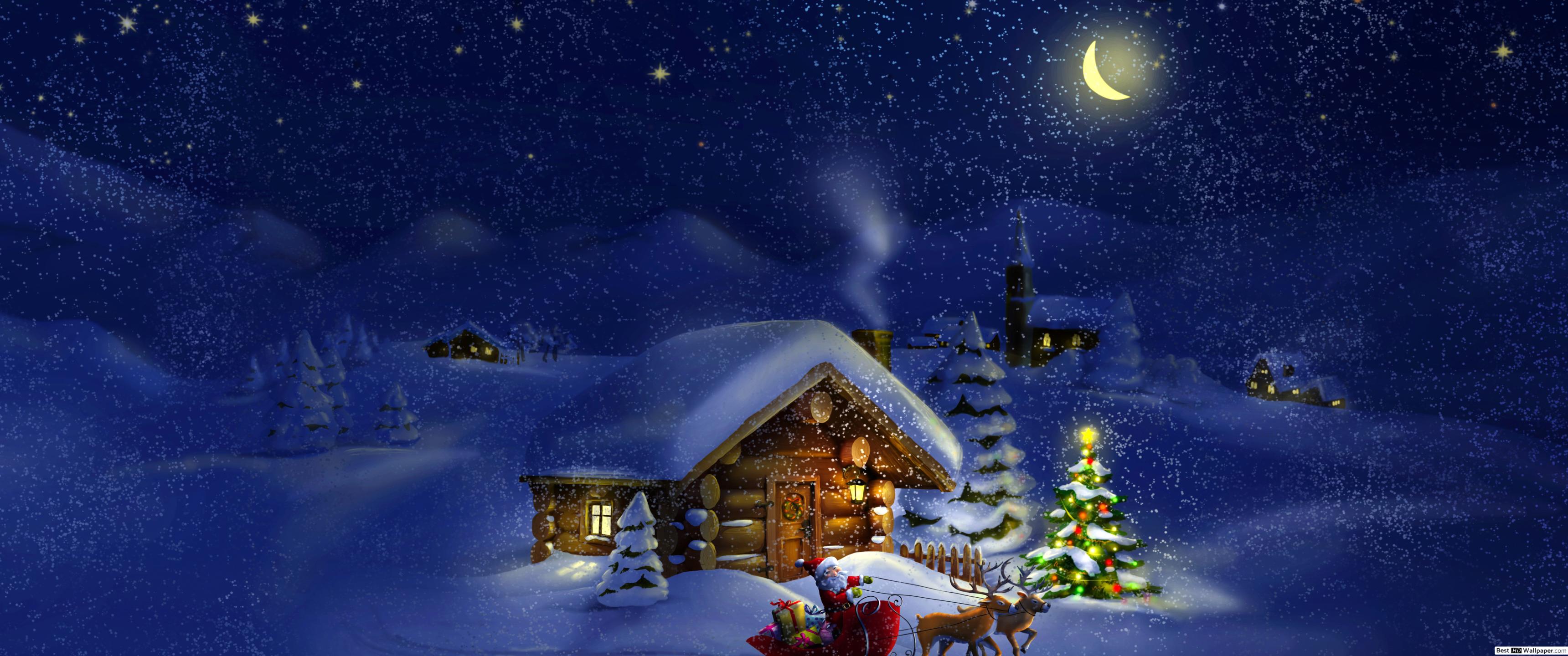 Christmas Cabin HD wallpaper download